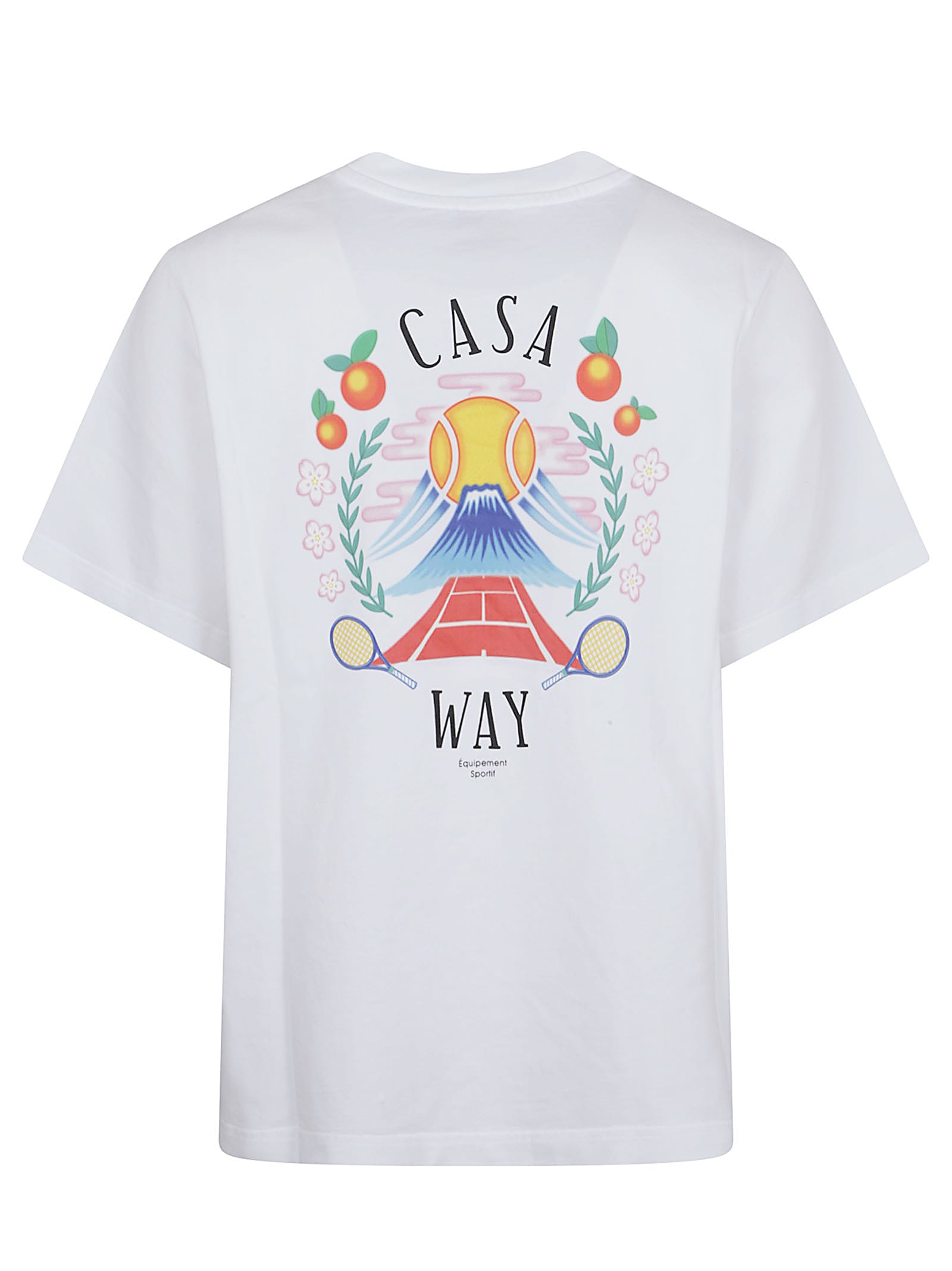 Casablanca T-shirt Girocollo Con Logo Sul Fronte In White