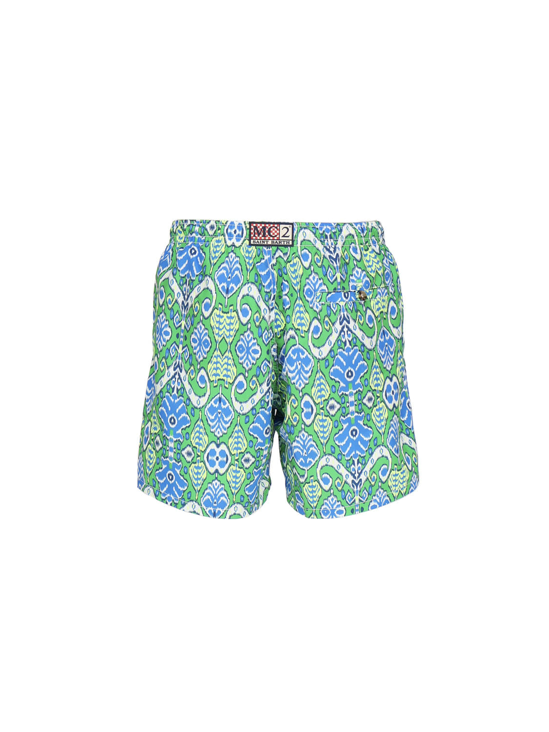 Shop Mc2 Saint Barth Capri Boho Shorts Costume In Light Blue, Green