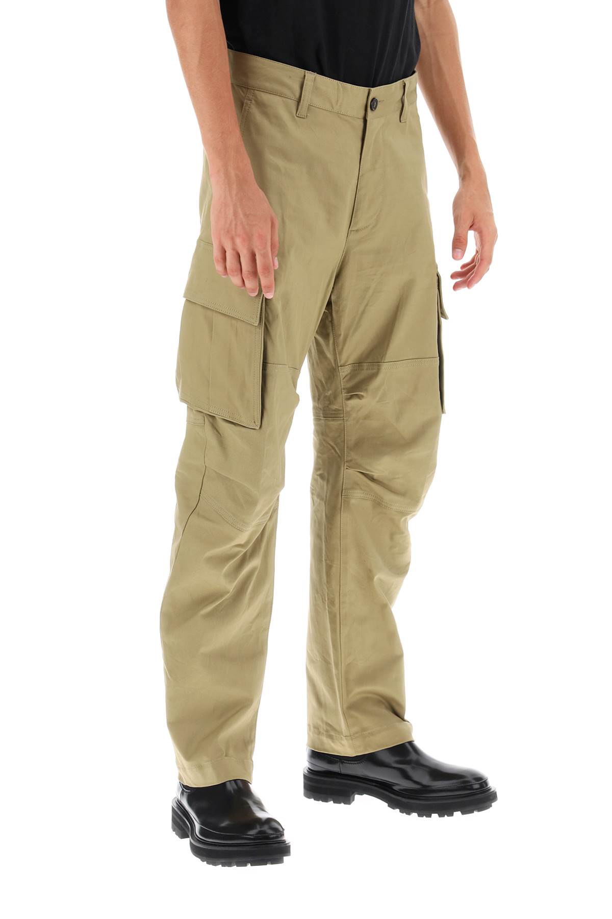 Shop Dsquared2 Regular Fit Cargo Pants In Taupe (beige)