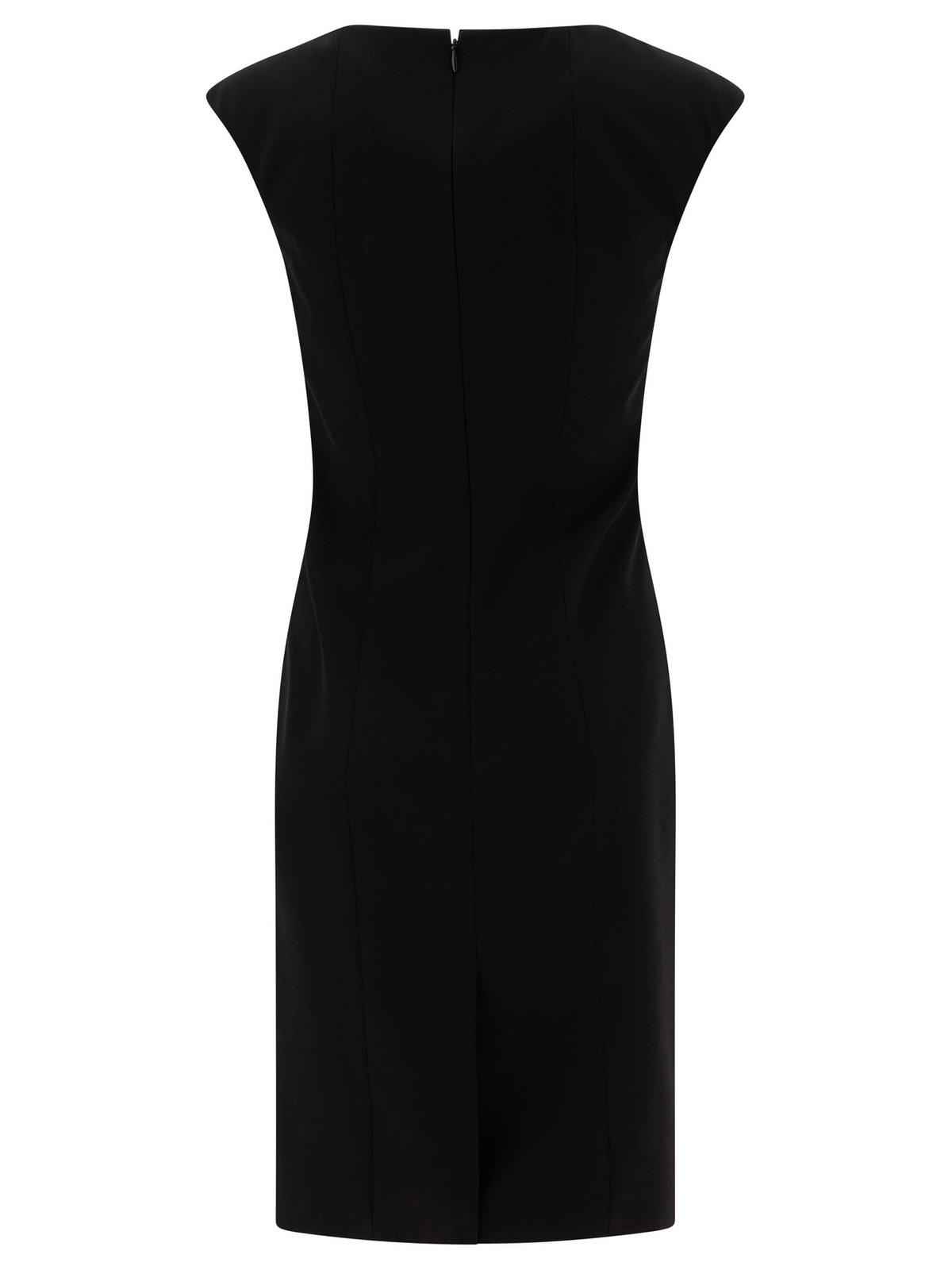 Alexander Mcqueen Crewneck Sleeveless Mini Dress In Black