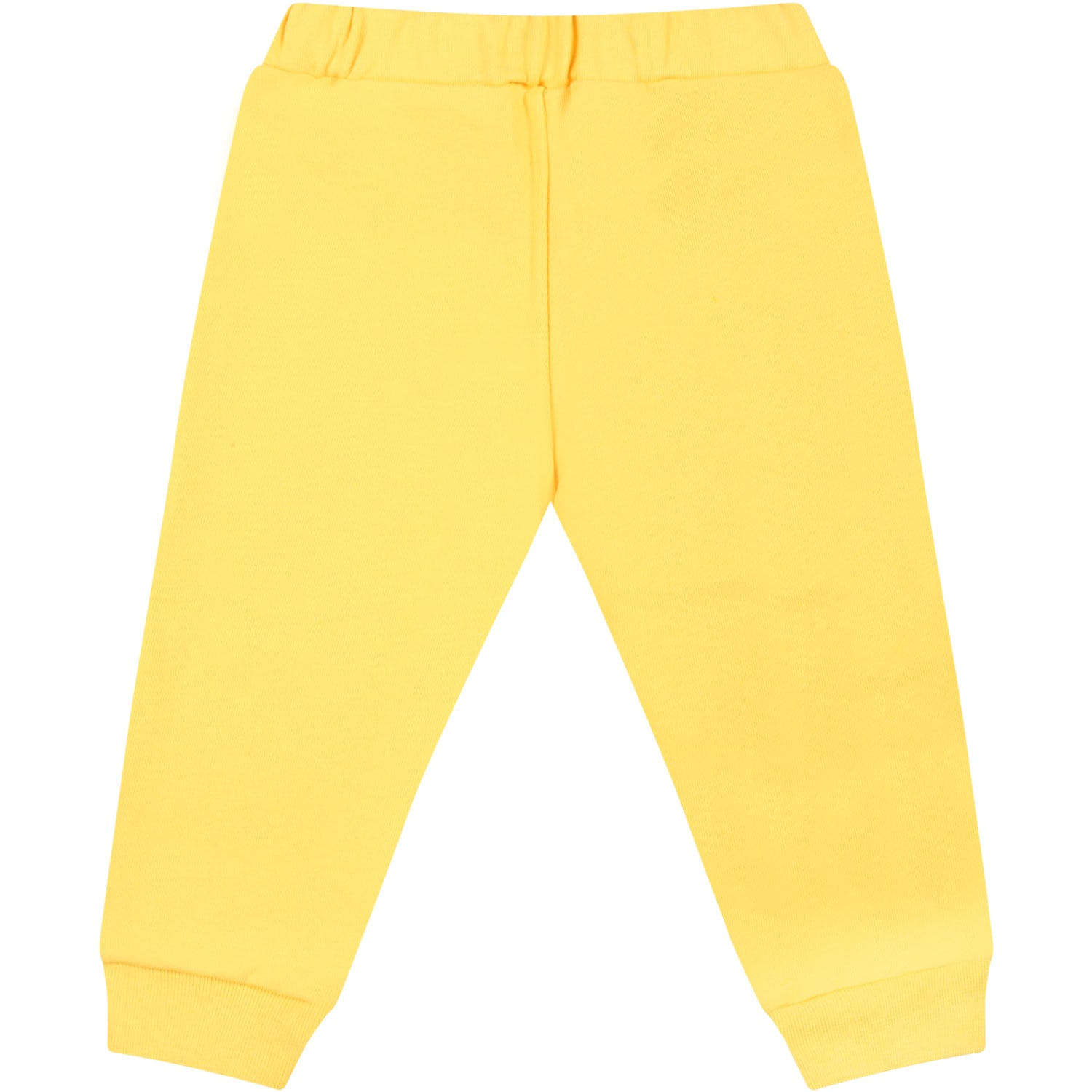 Shop Fendi Yellow Sweatpants For Babykids With White Logo