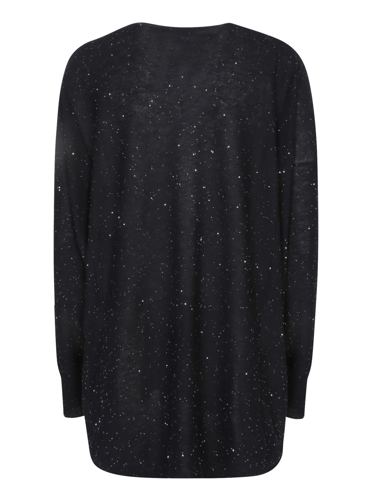 Fabiana Filippi Black Wool Sweater With Sequins In Black