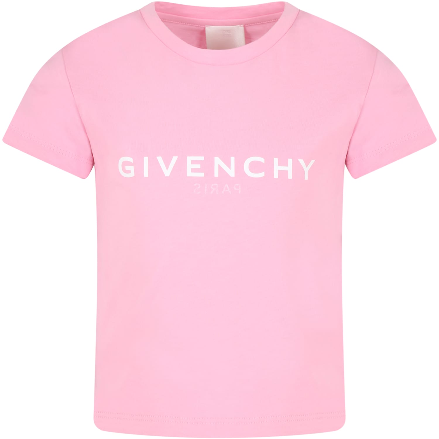 GIVENCHY PINK T-SHIRT FOR GIRL WITH WHITE LOGO