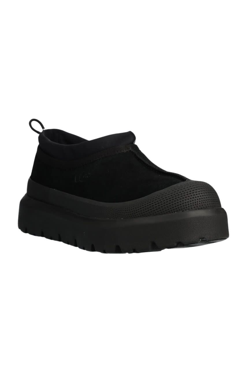 Ugg Tasman Weather Suede Mules In Black