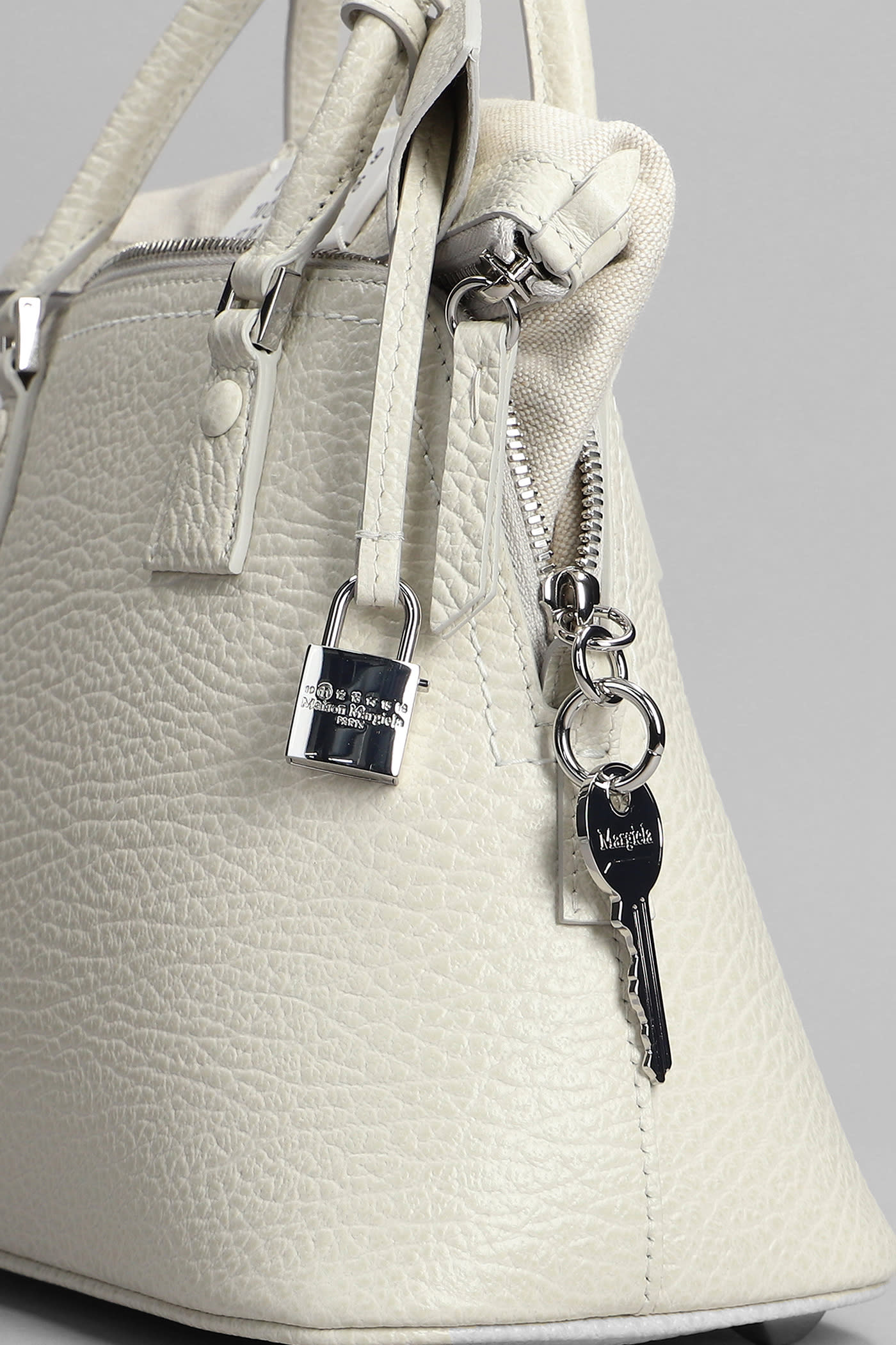 Shop Maison Margiela Shoulder Bag In White Leather