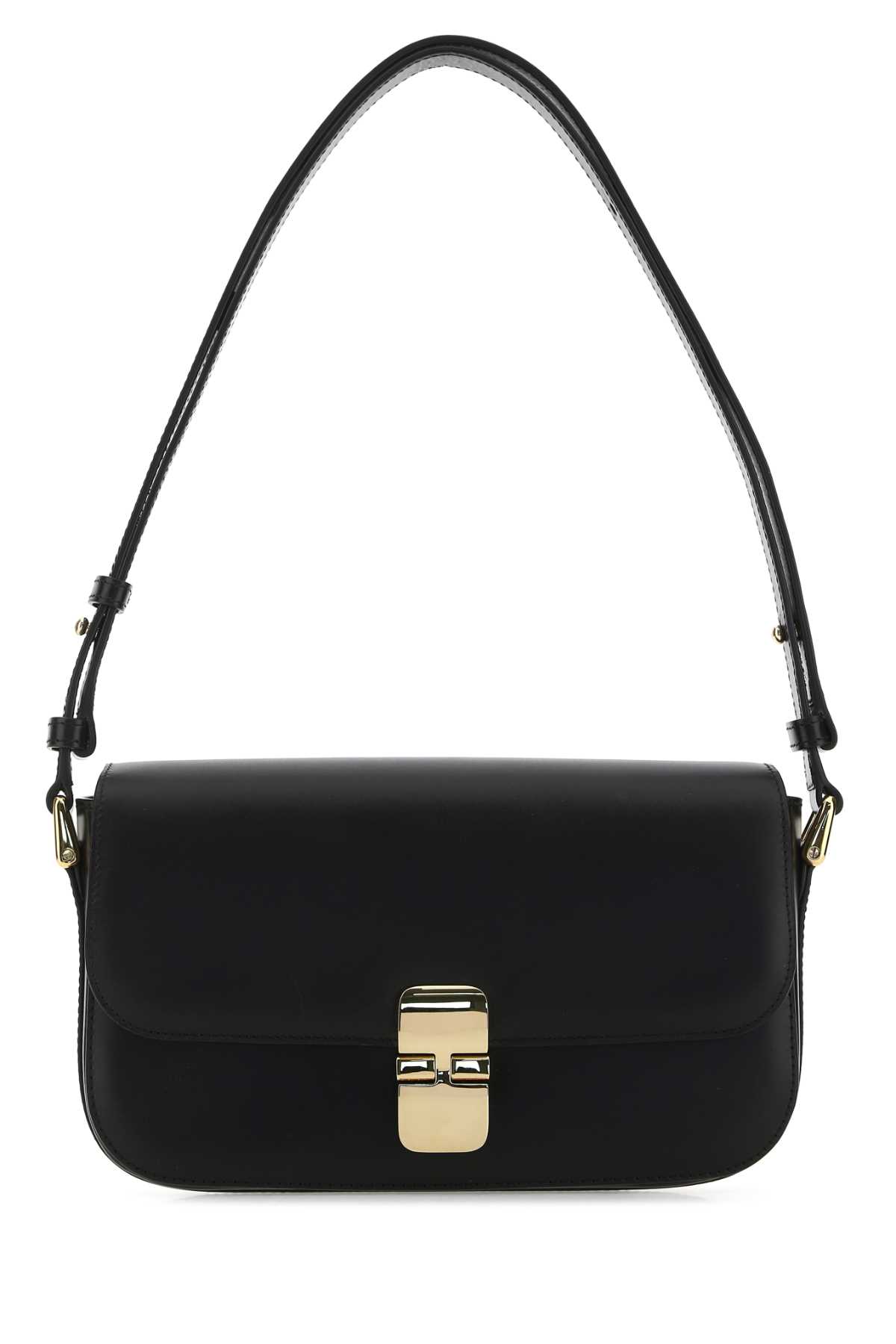 Shop Apc Black Leather Grace Shoulder Bag In Lzz