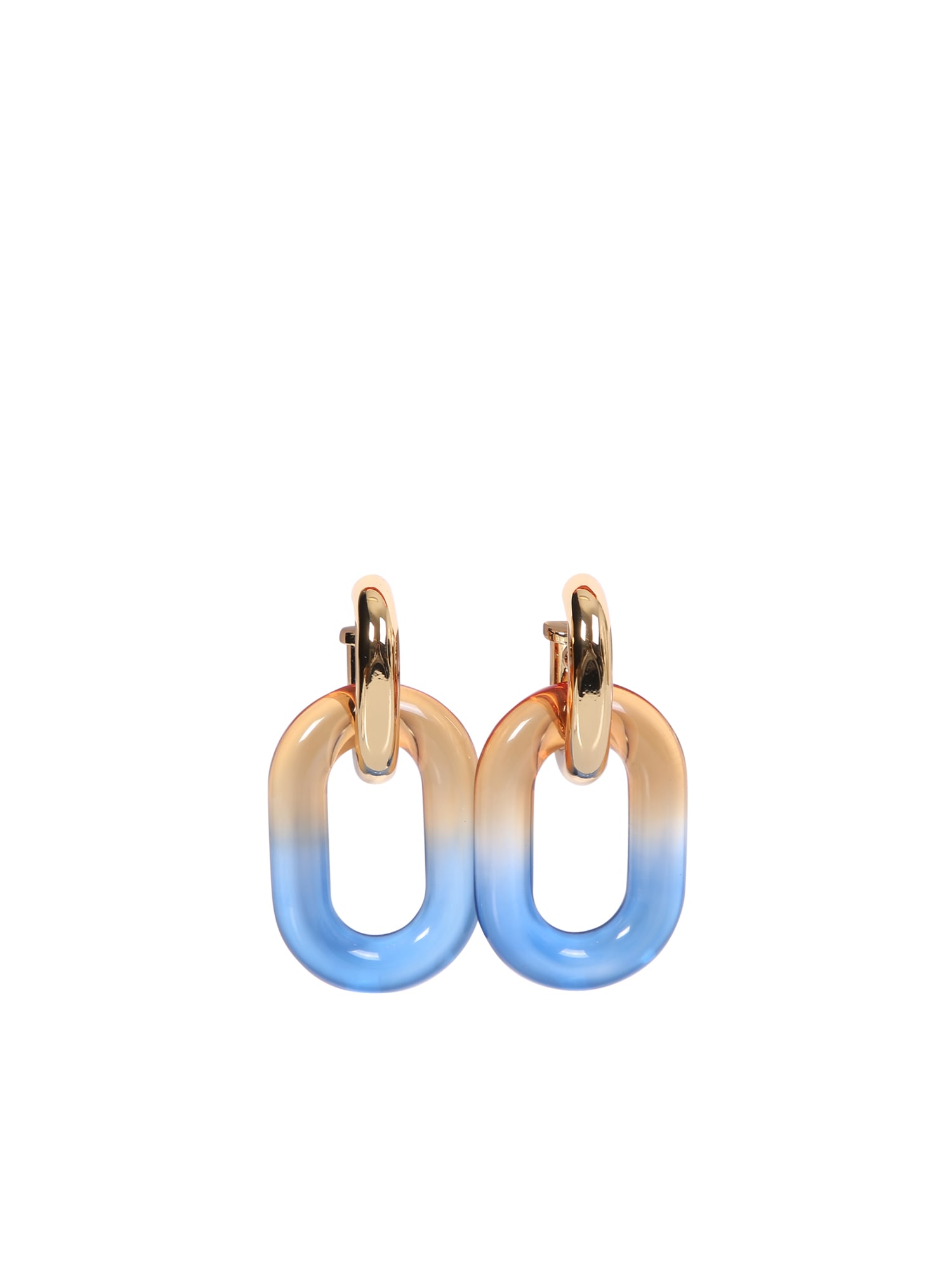 Shop Rabanne Xl Link Double Hoop Earrings Blue Orange