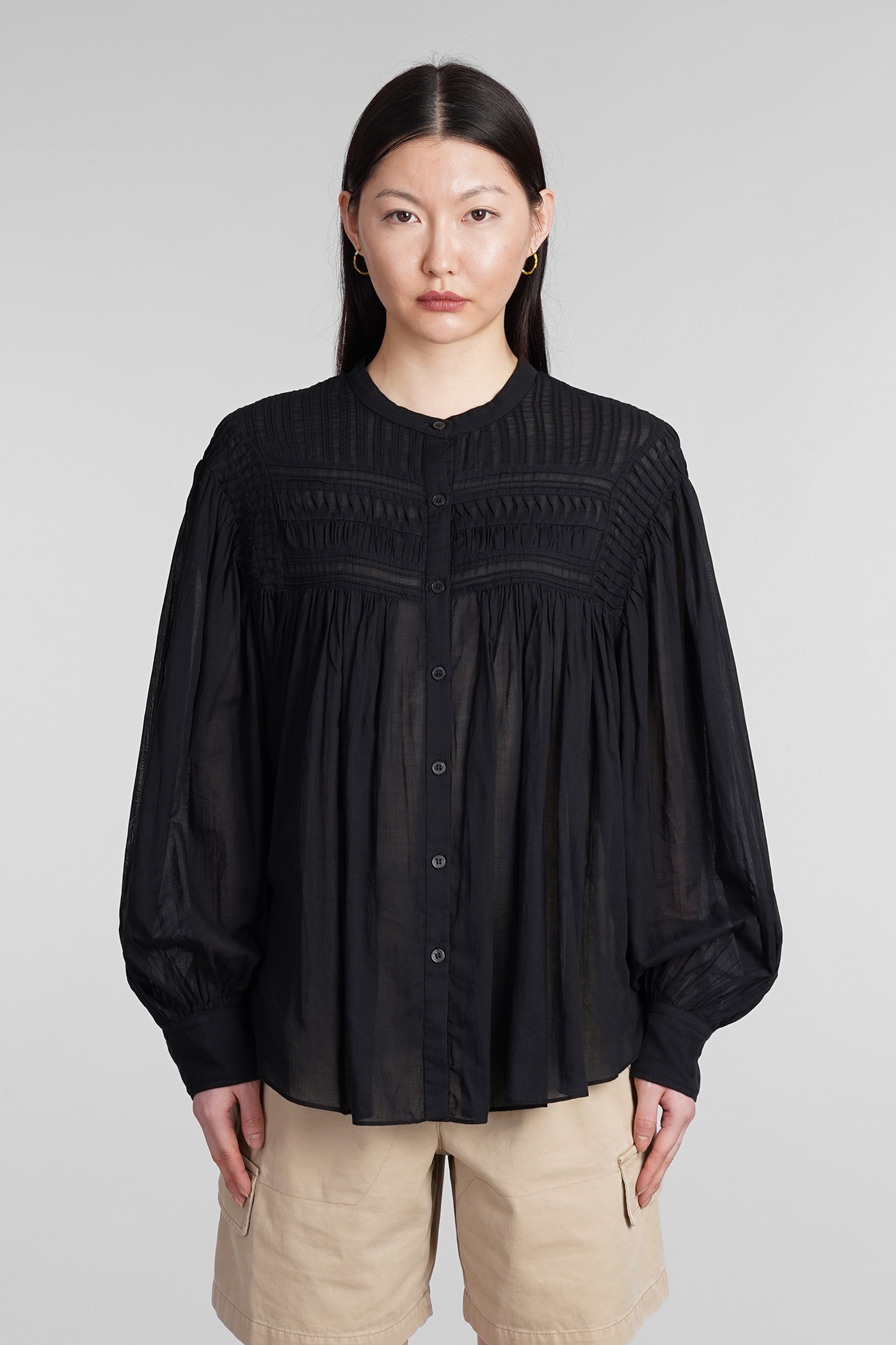 Shop Marant Etoile Plalia Shirt In Black Cotton