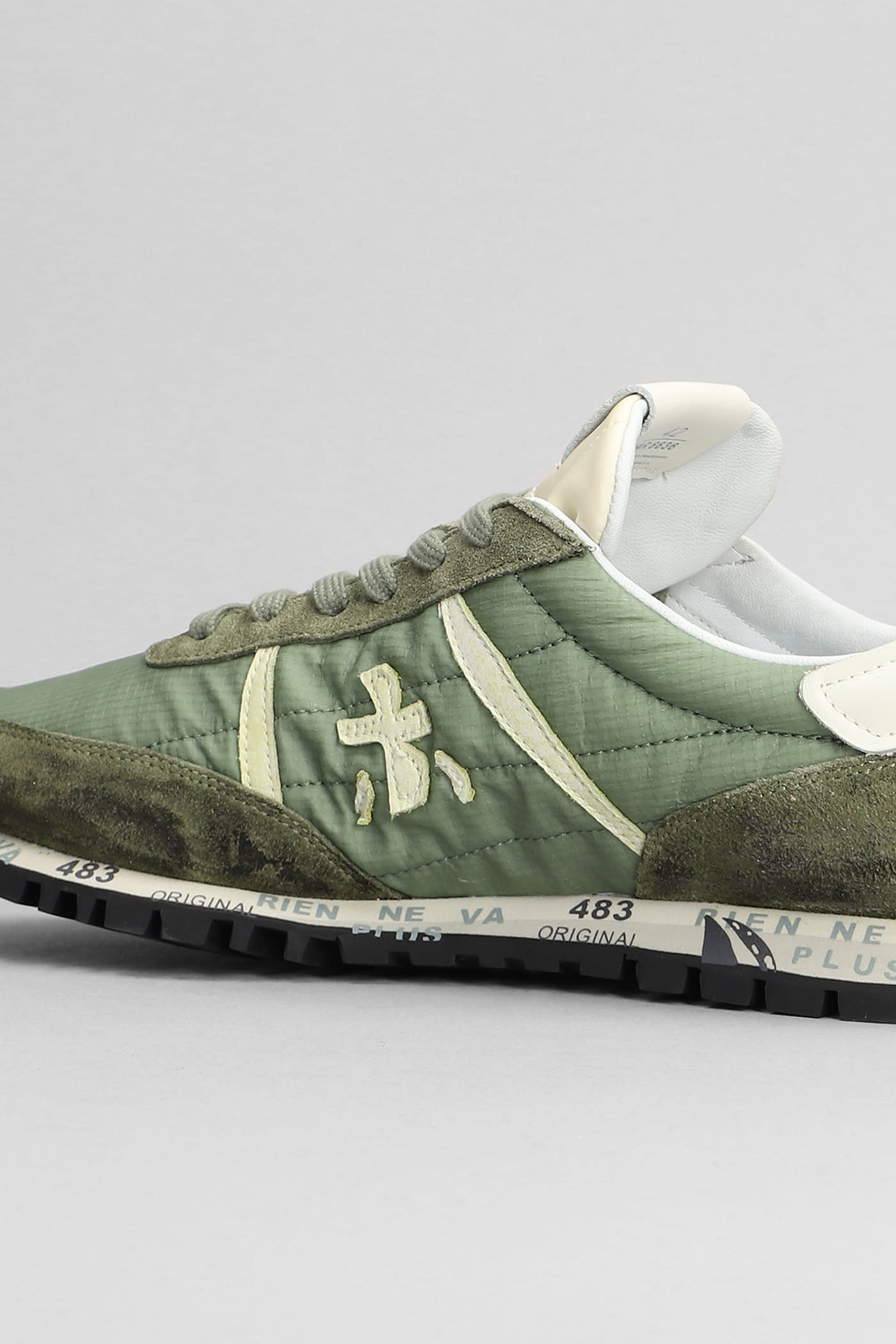 Shop Premiata Sean Sneakers In Green Fabric