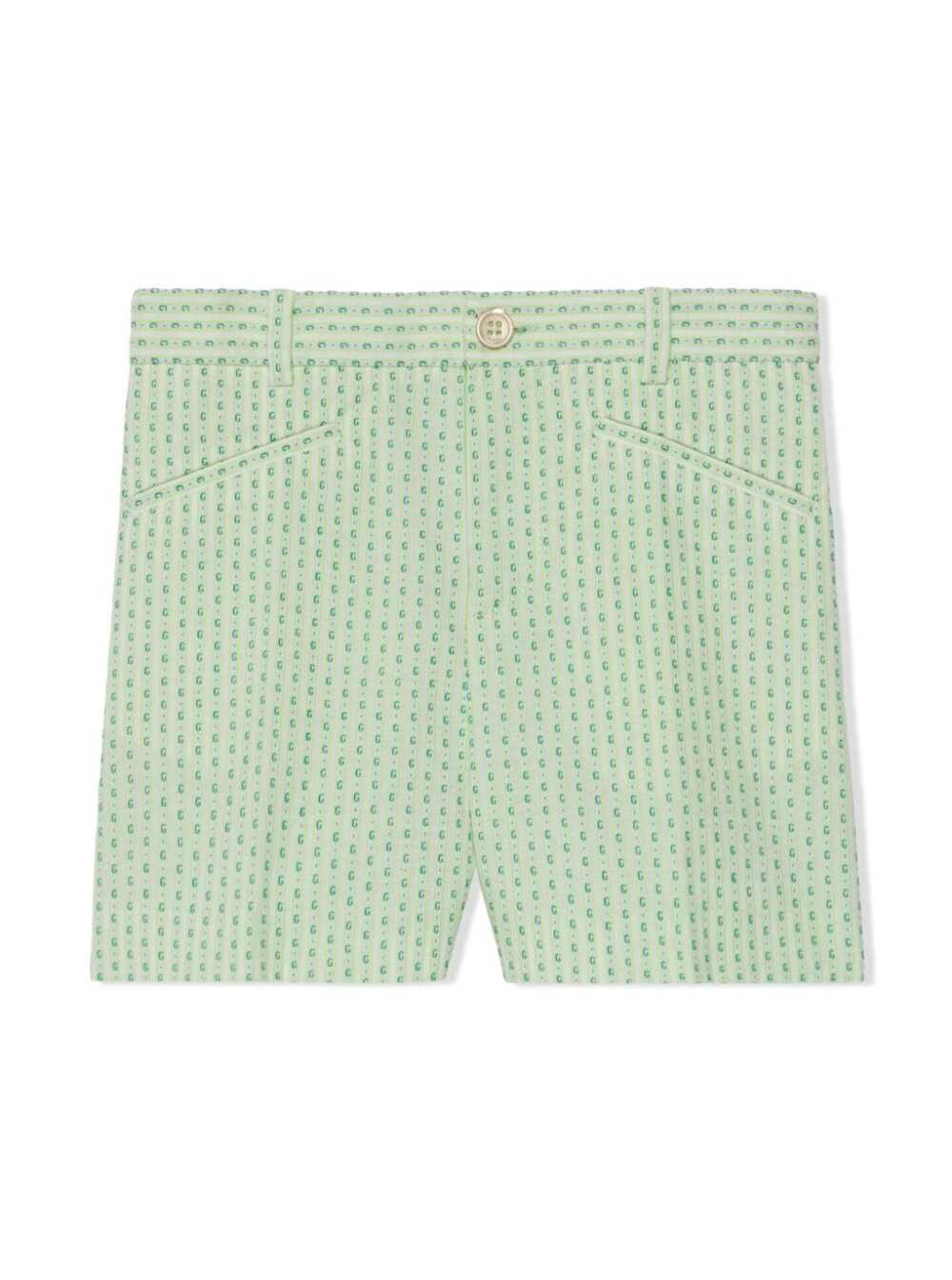 Gucci Gg Intarsia-knit Cotton Shorts In Green