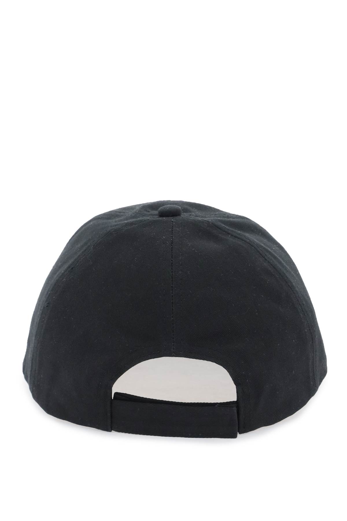 Ganni Logo-embroidered Cotton Cap In Black