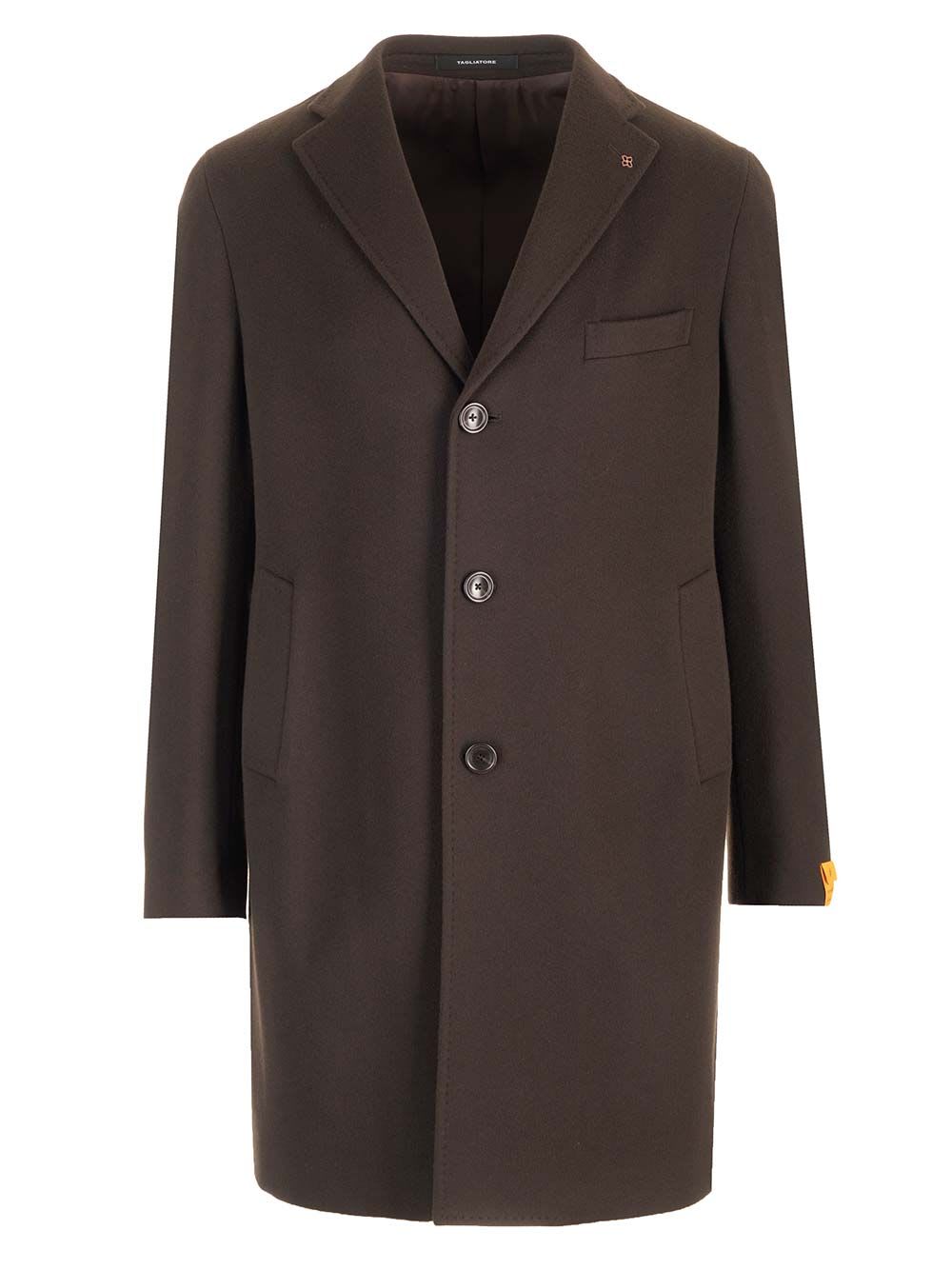 Shop Tagliatore Wool And Cashmere Coat In Brown