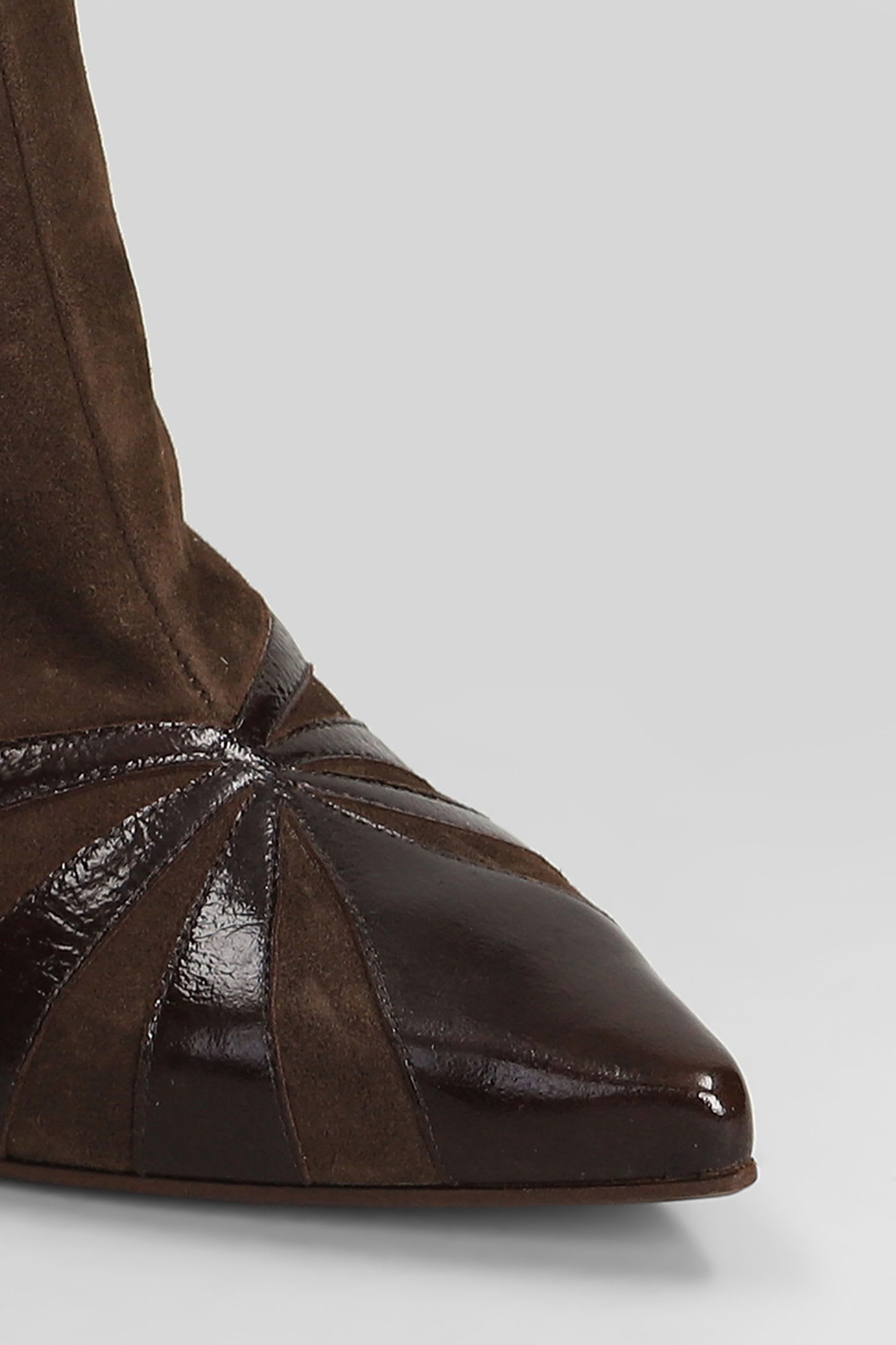 Chie Mihara Ludrik High Heels Ankle Boots In Brown Leather In Brown