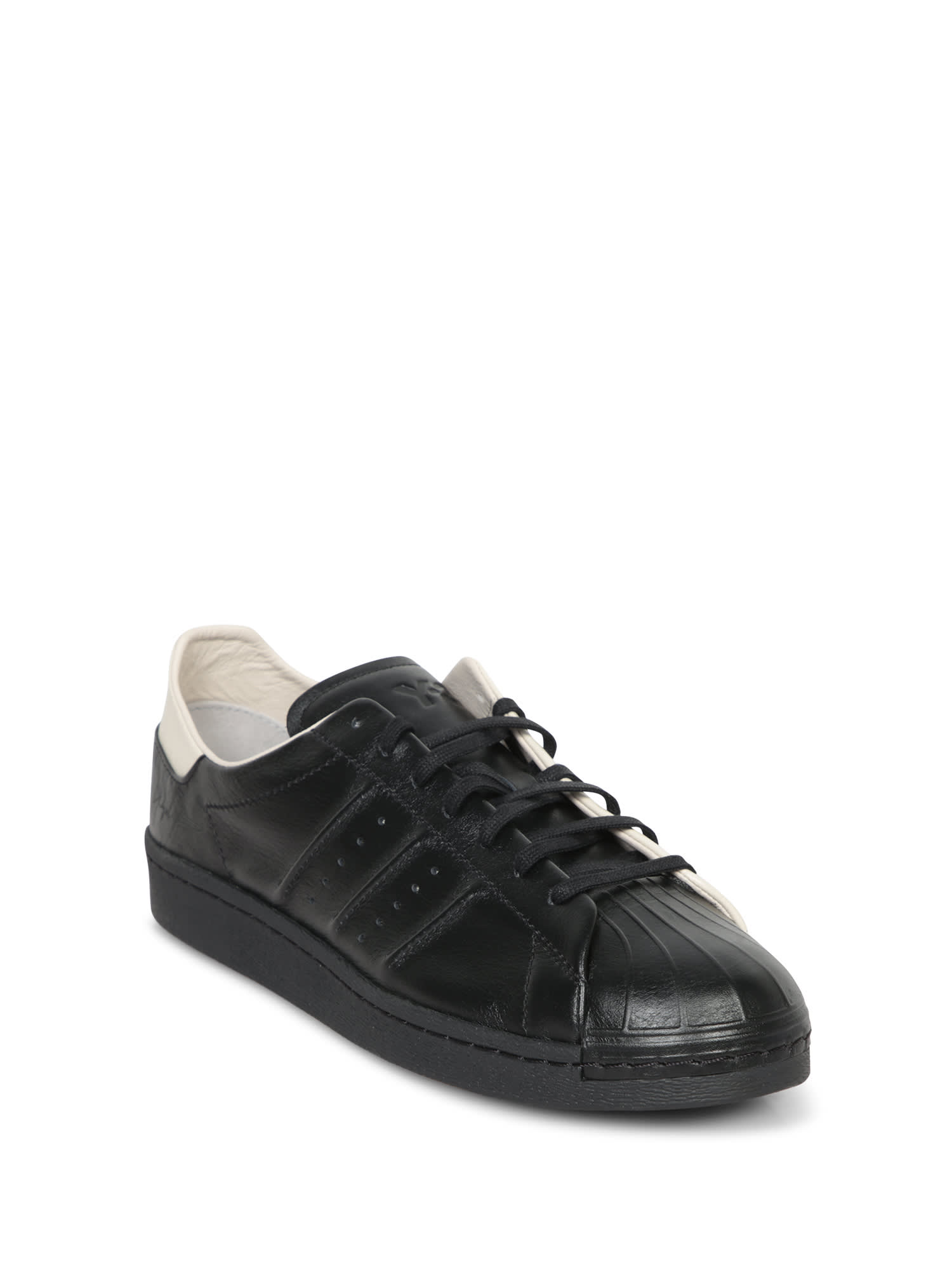 Y-3 Black And White Sneakers In Black