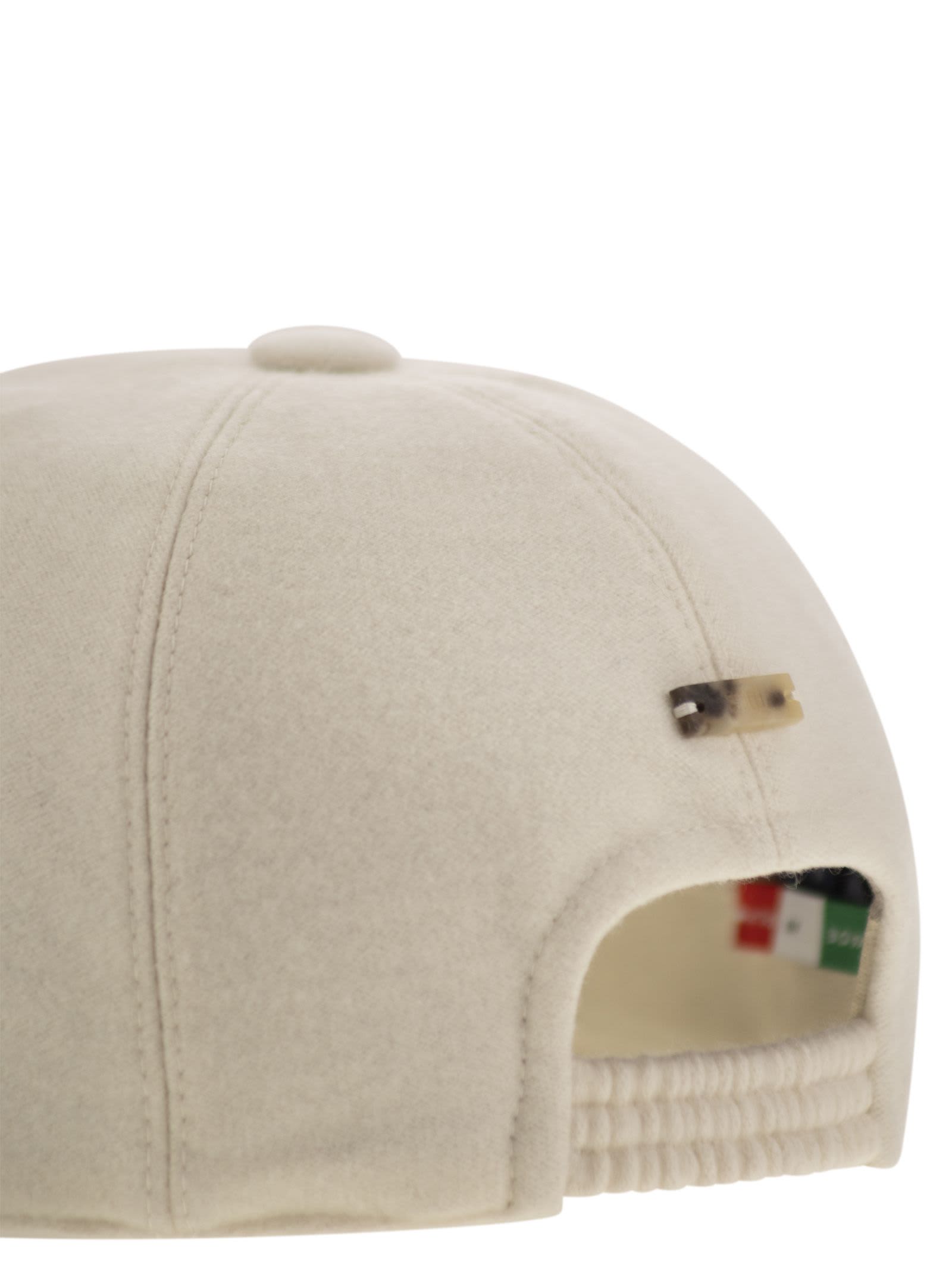 Shop Fedeli Cashmere Baseball Cap In White