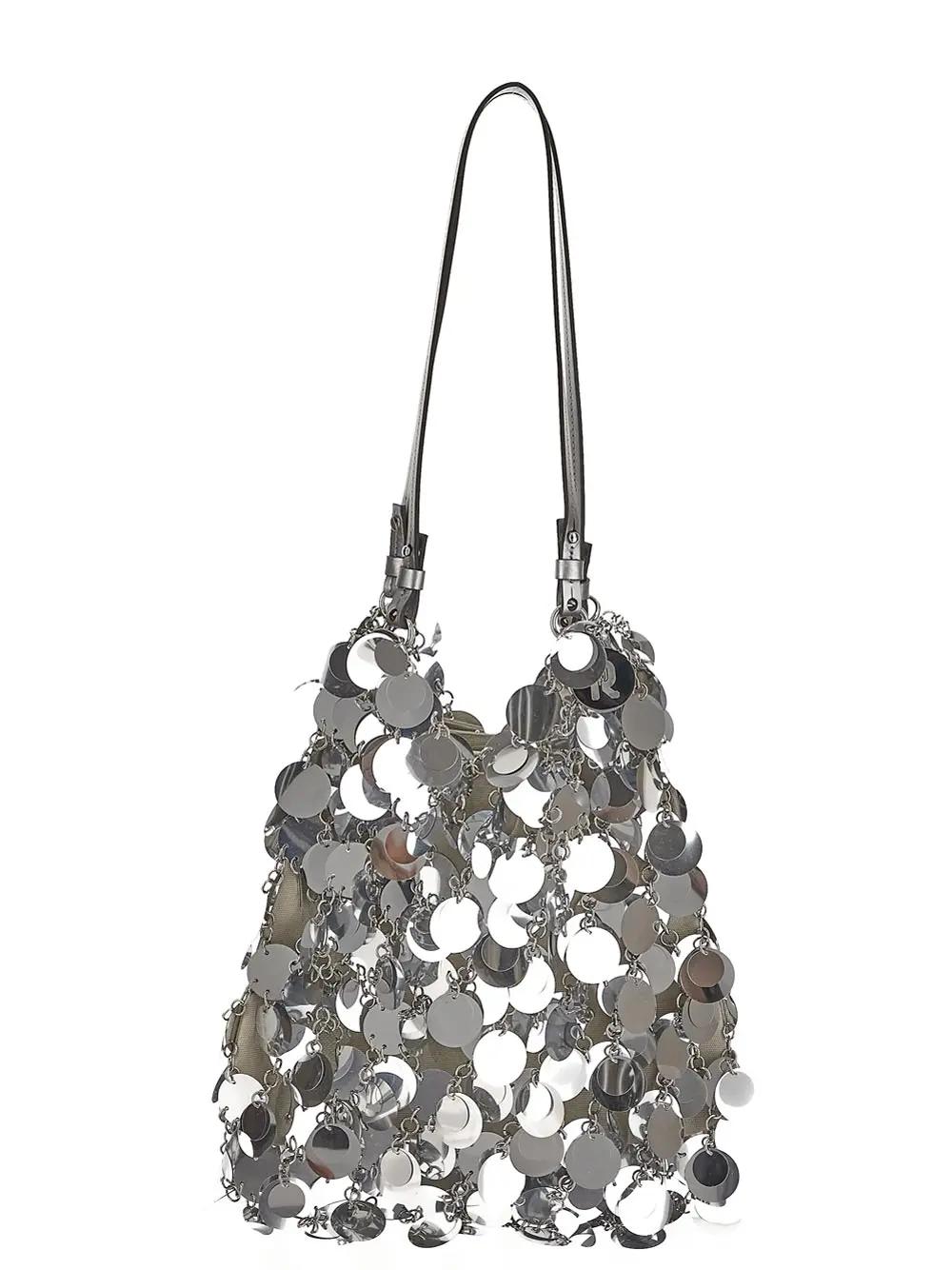 Paco Rabanne Sparkle Discs Bag In Silver