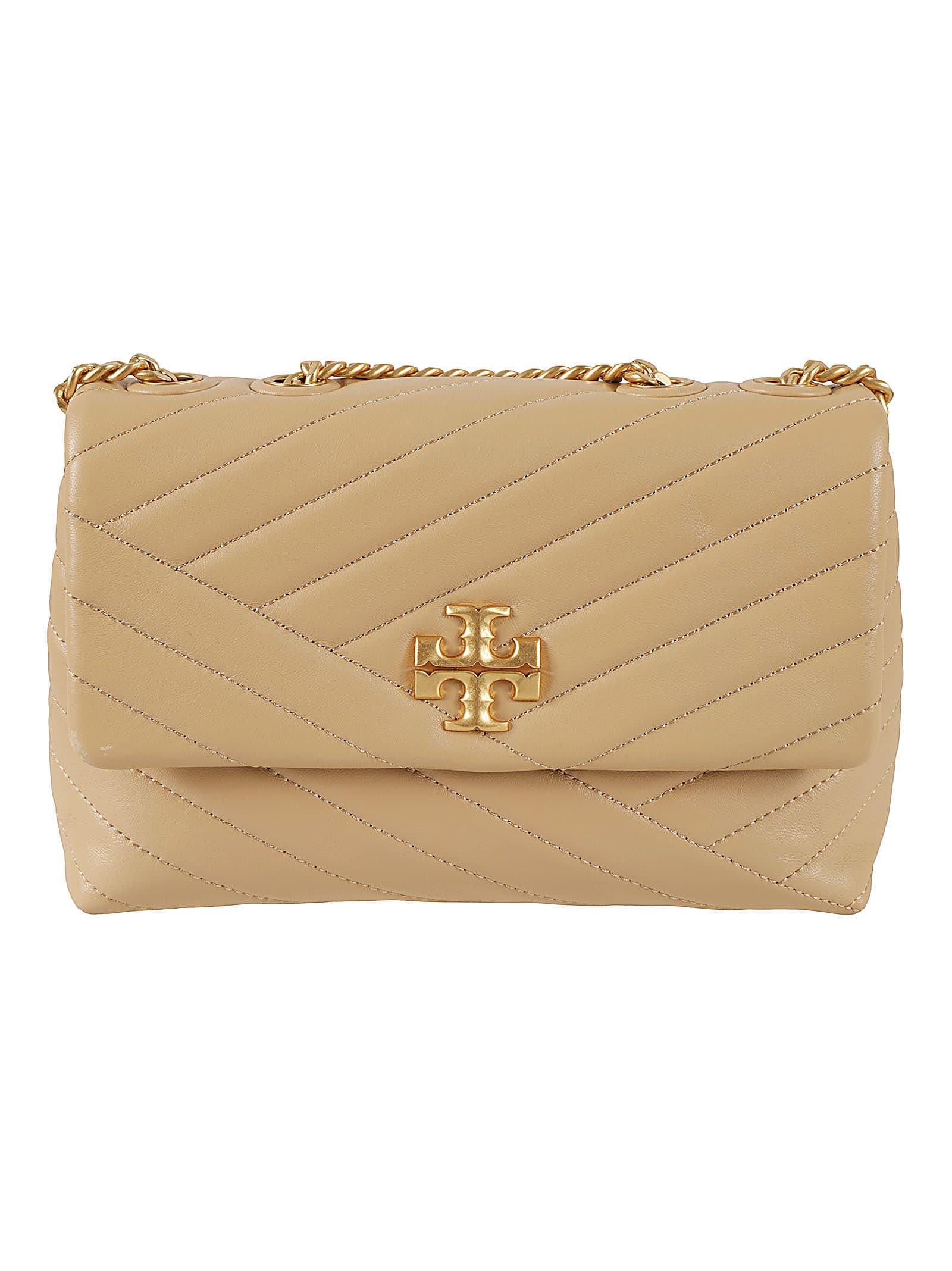 Tory Burch Kira Chevron Small Convertible Shoulder Bag In Desert Dune