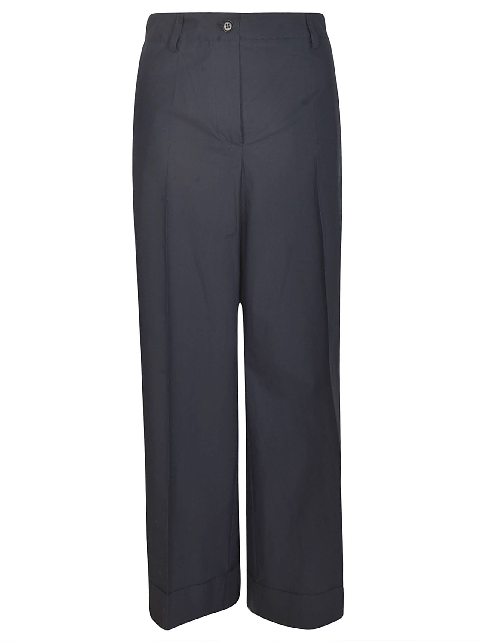 Shop P.a.r.o.s.h Straight Buttoned Trousers In Blue