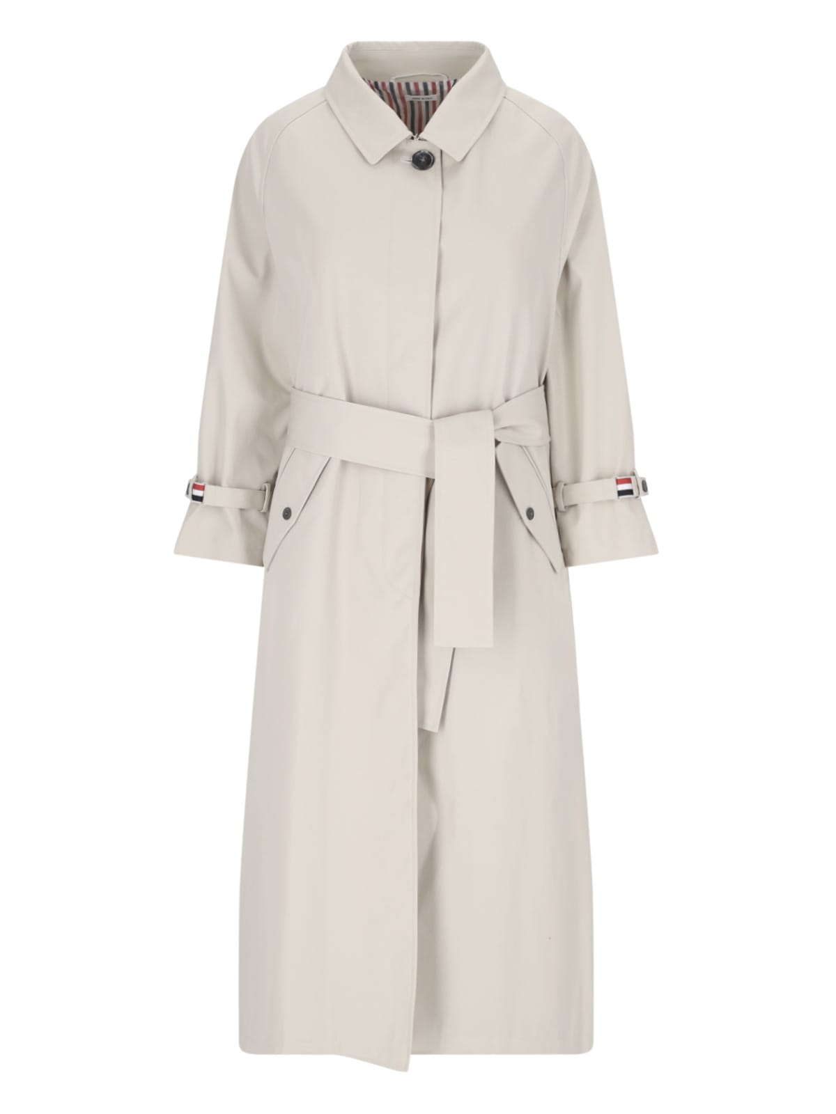 Shop Thom Browne Single-breasted Trench Coat In Beige