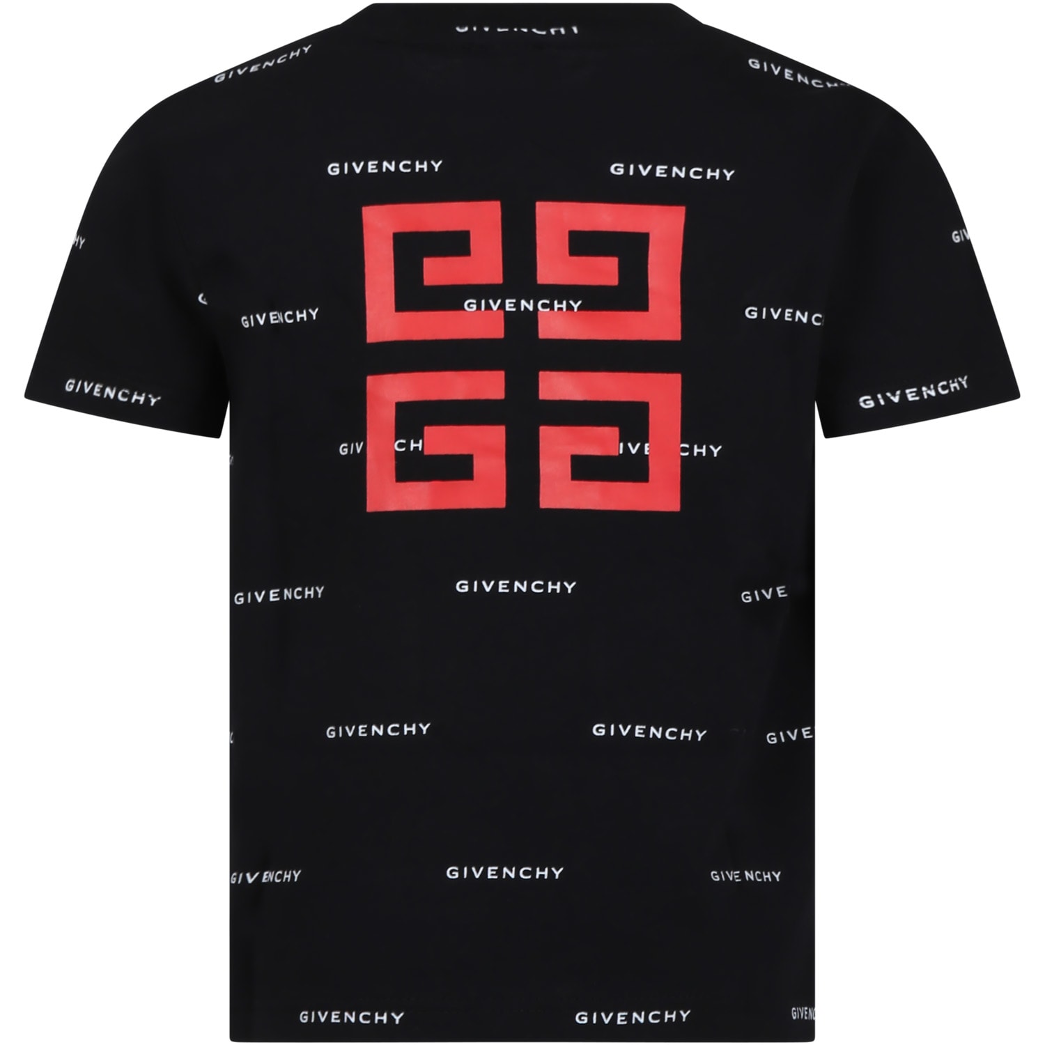 Givenchy Black T-shirt For Boy With All-over Logo