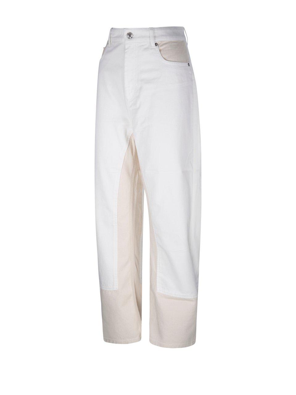 Shop Sportmax Logo Patch Straight Leg Jeans In White