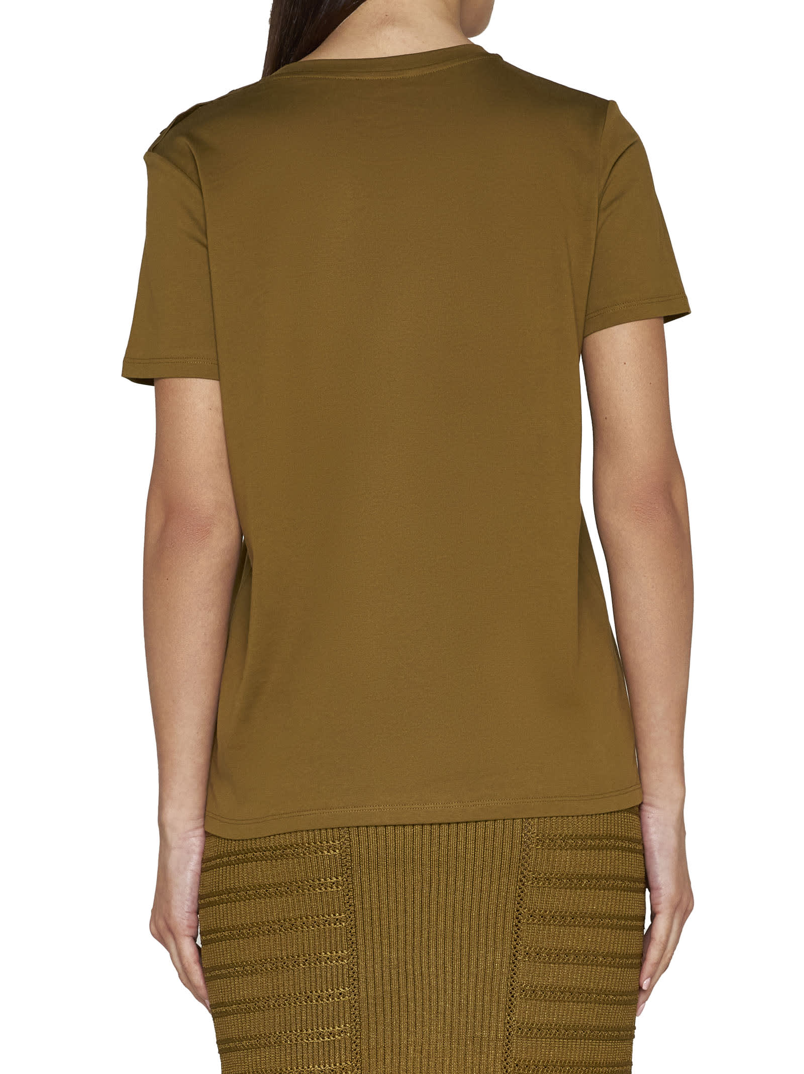 Balmain Logo T-shirt In Brown