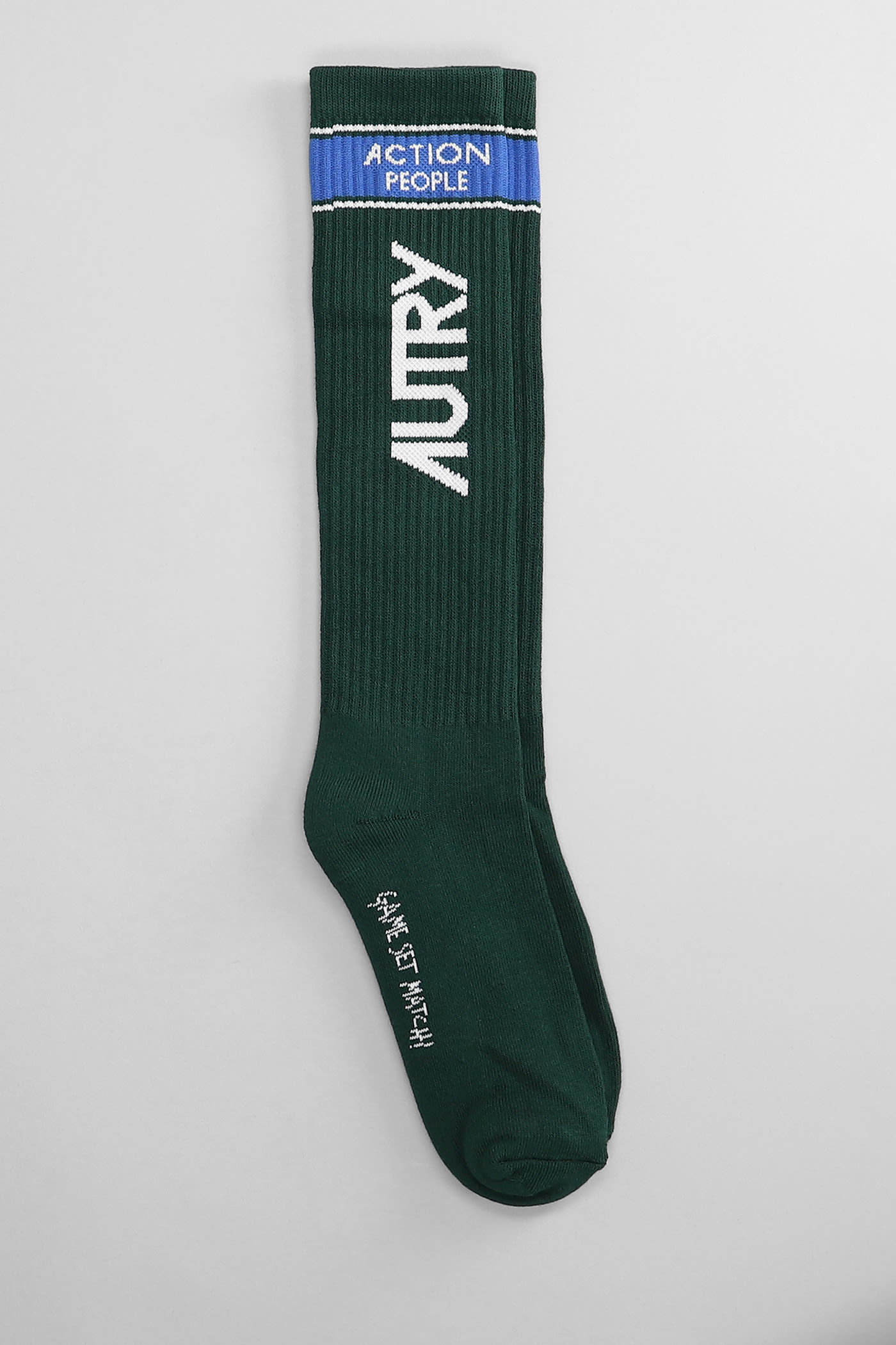 Shop Autry Socks In Green Cotton