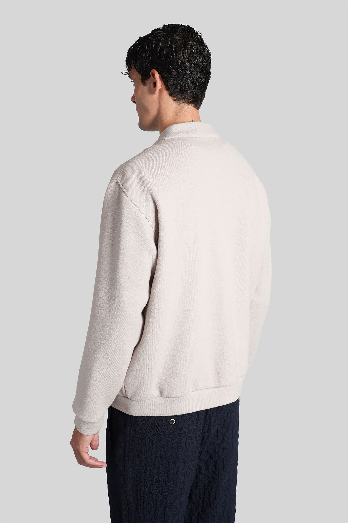 Barena Venezia Gabier Bomber Jacket In Grey Wool In Neutral