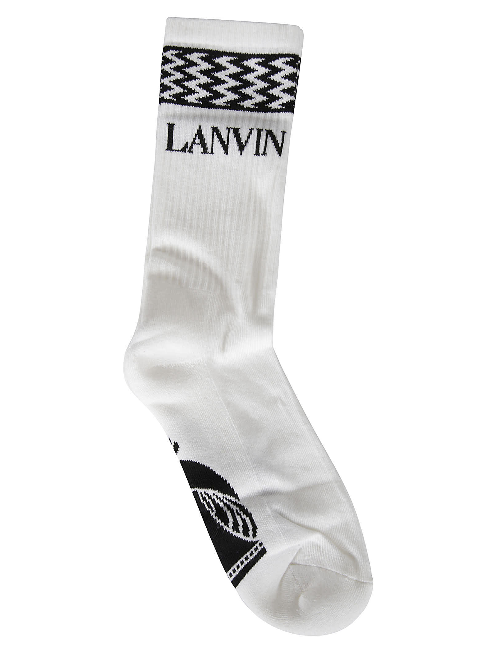 Lanvin Logo Print Knit Socks