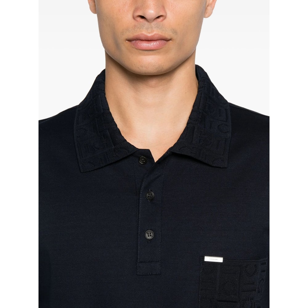 Ferragamo Blue Polo Shirts Men In Blue