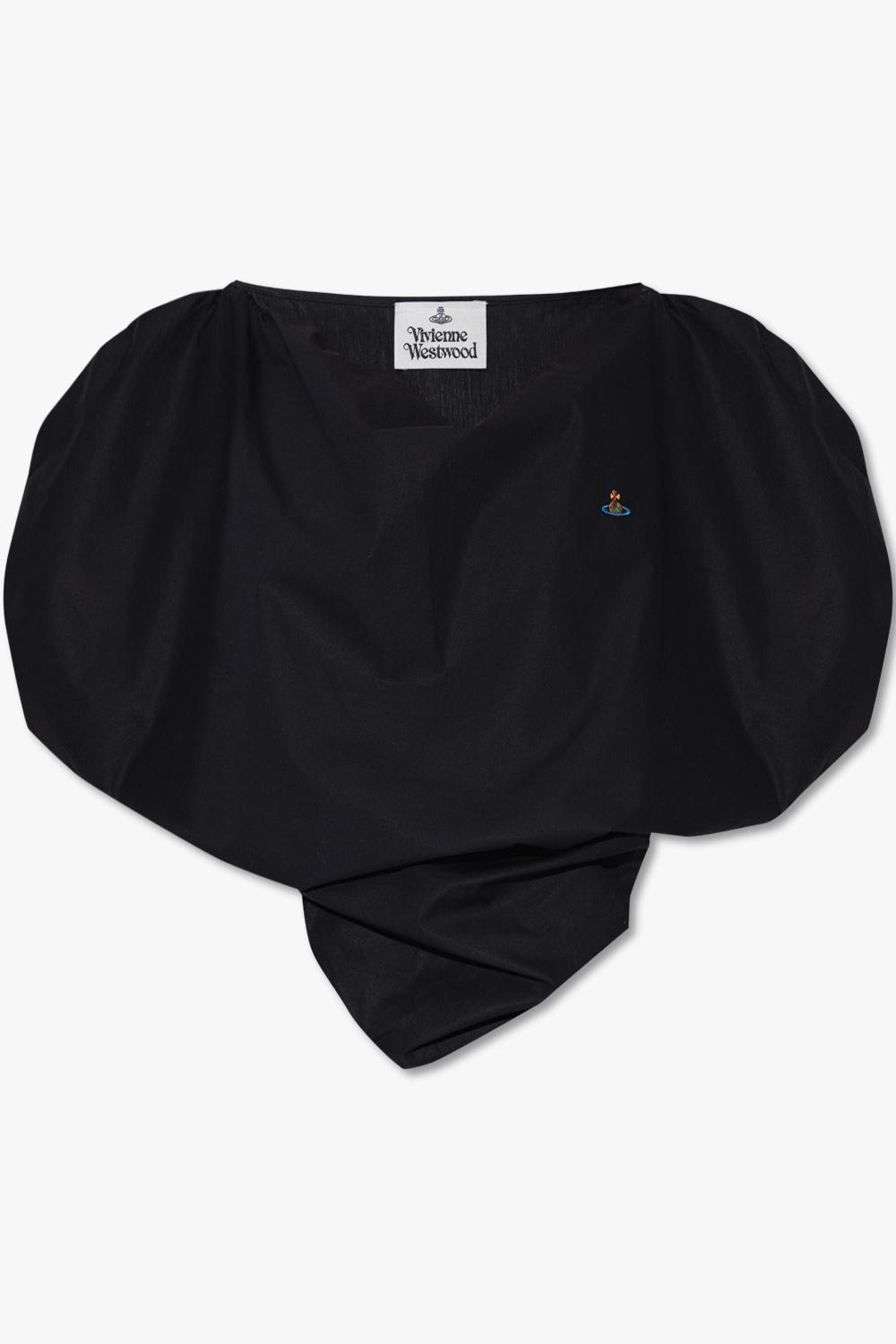 Vivienne Westwood Heart Top In Regenerative Poplin In Black