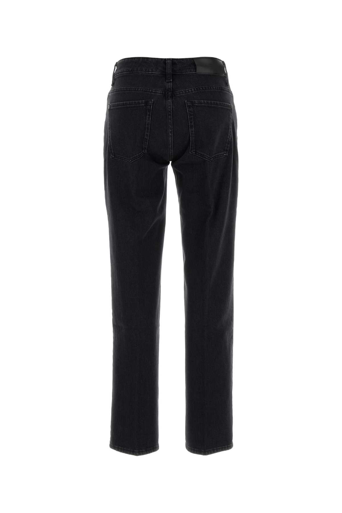 7 For All Mankind Black Stretch Denim Jeans In Black