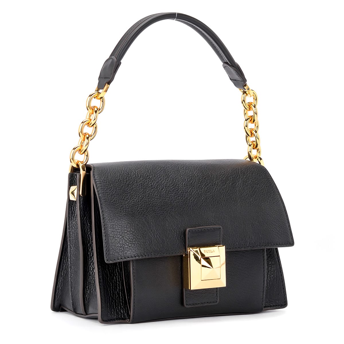 Furla Furla Diva S Mini Shoulder Bag In Black Leather - NERO - 11055531 ...