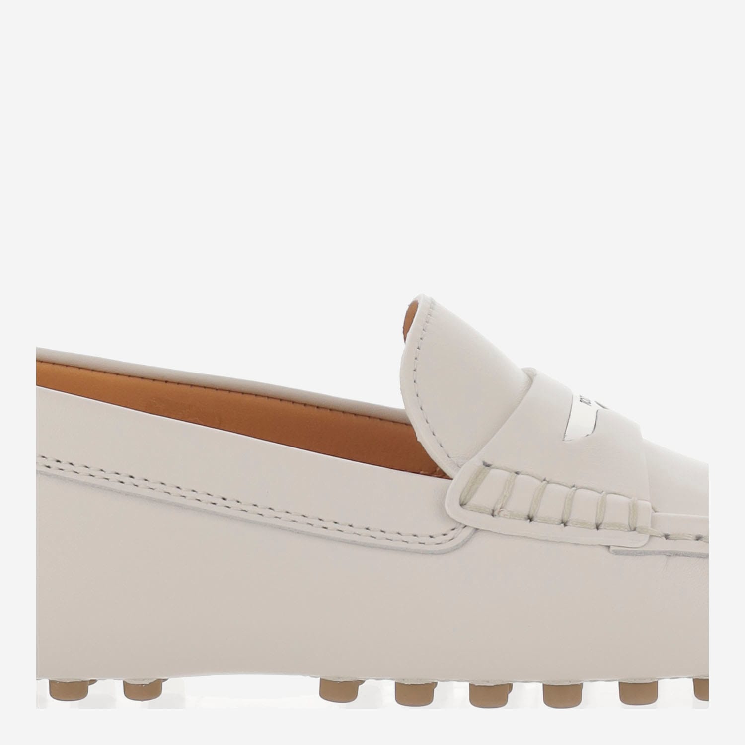 Tod's Leather Moccasin Rubber In White