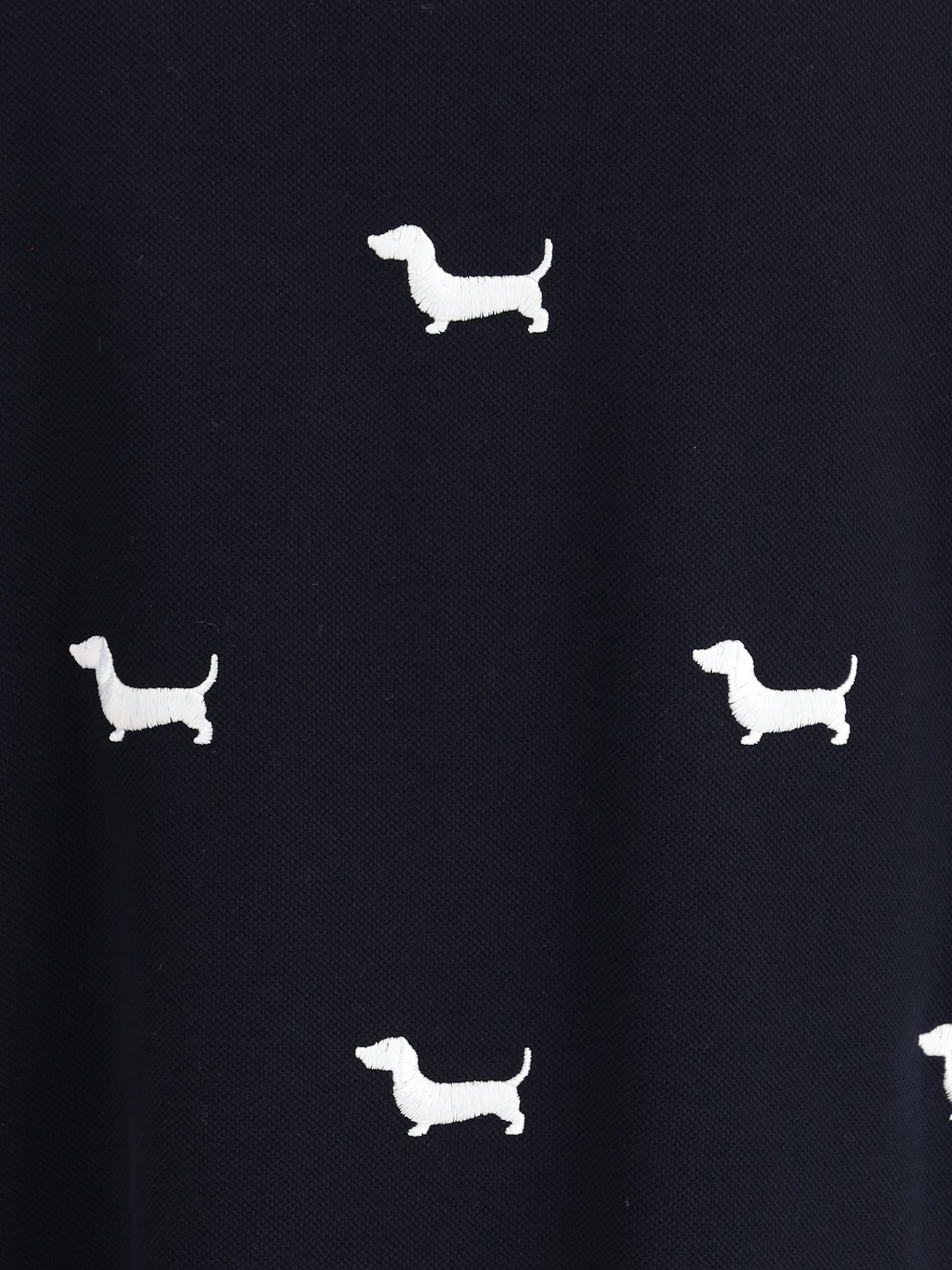 Thom Browne Dachshunds Embroidered Cotton T-shirt In Navy