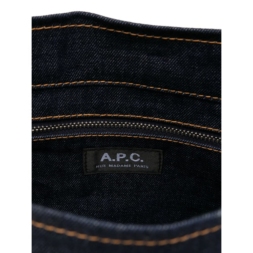 Apc A.p.c. Axel Small Denim Tote Bag In Black
