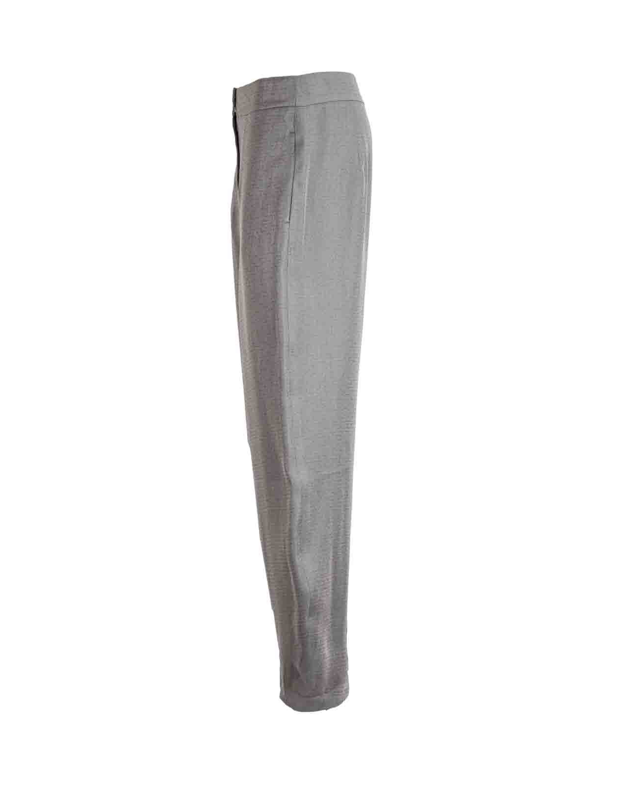 Shop Emporio Armani Oval Leg Trousers In Grey