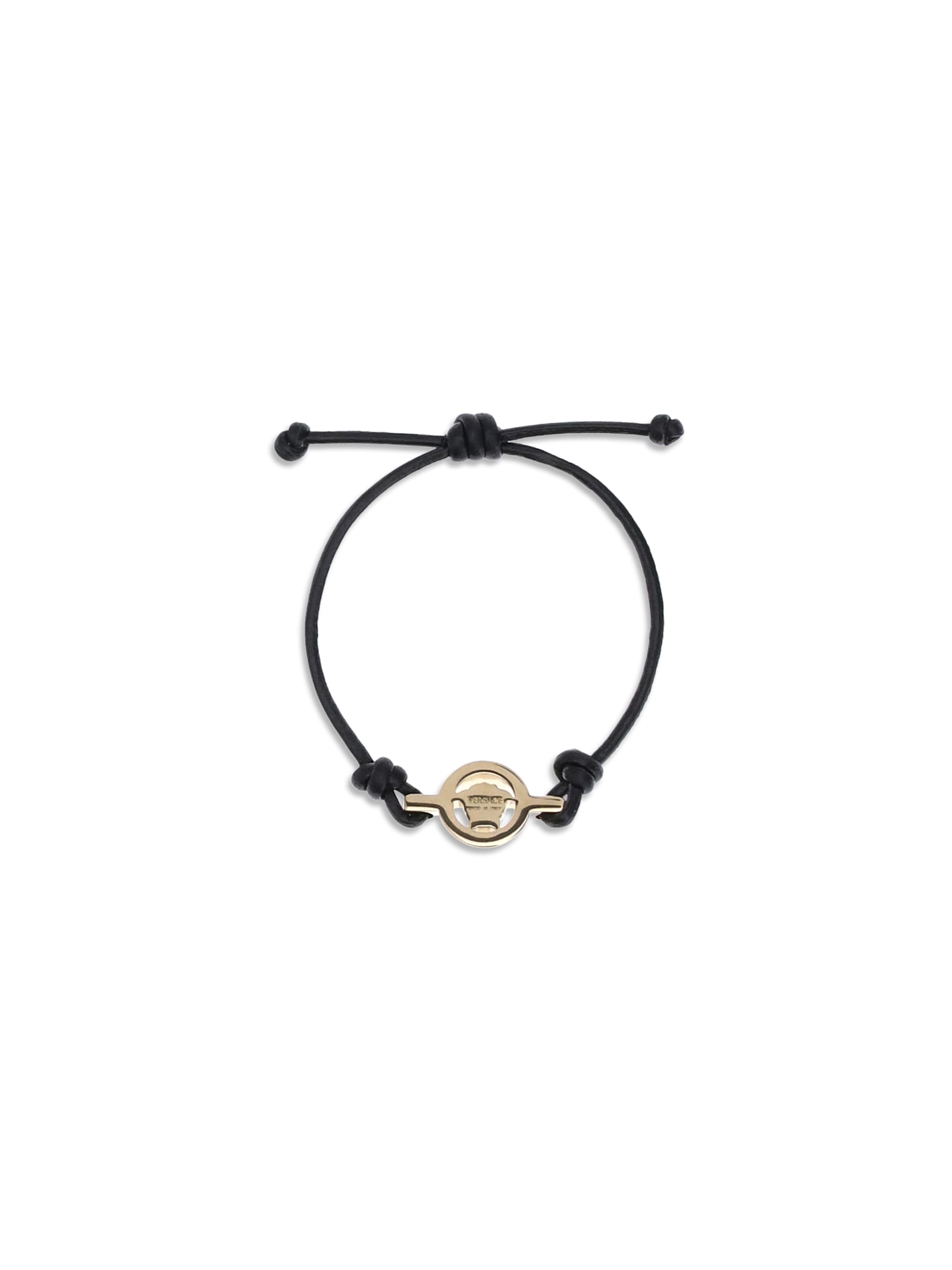 Versace Leather Bracelet In Black