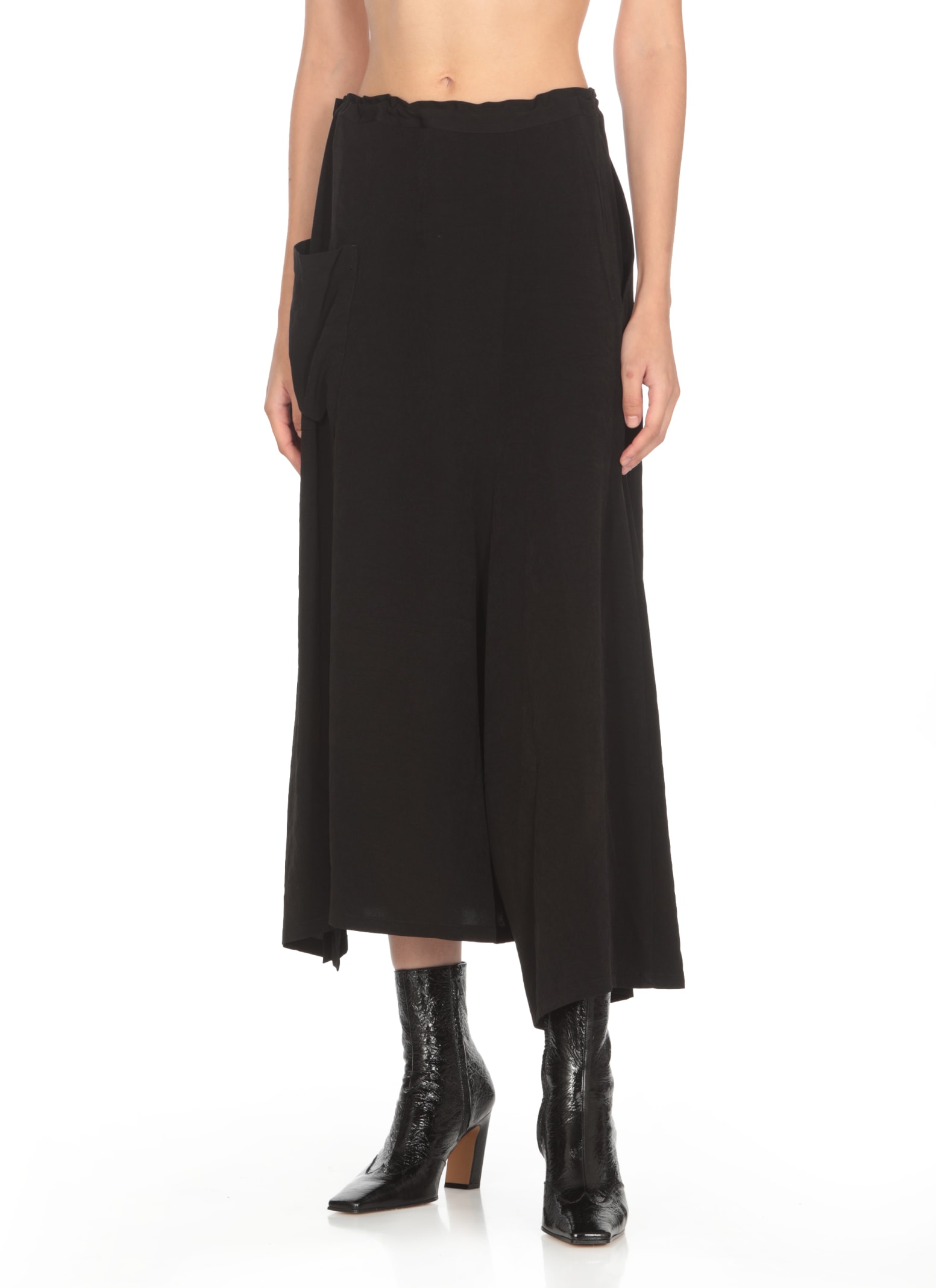 Shop Y's Asymmetric Skirt In Black