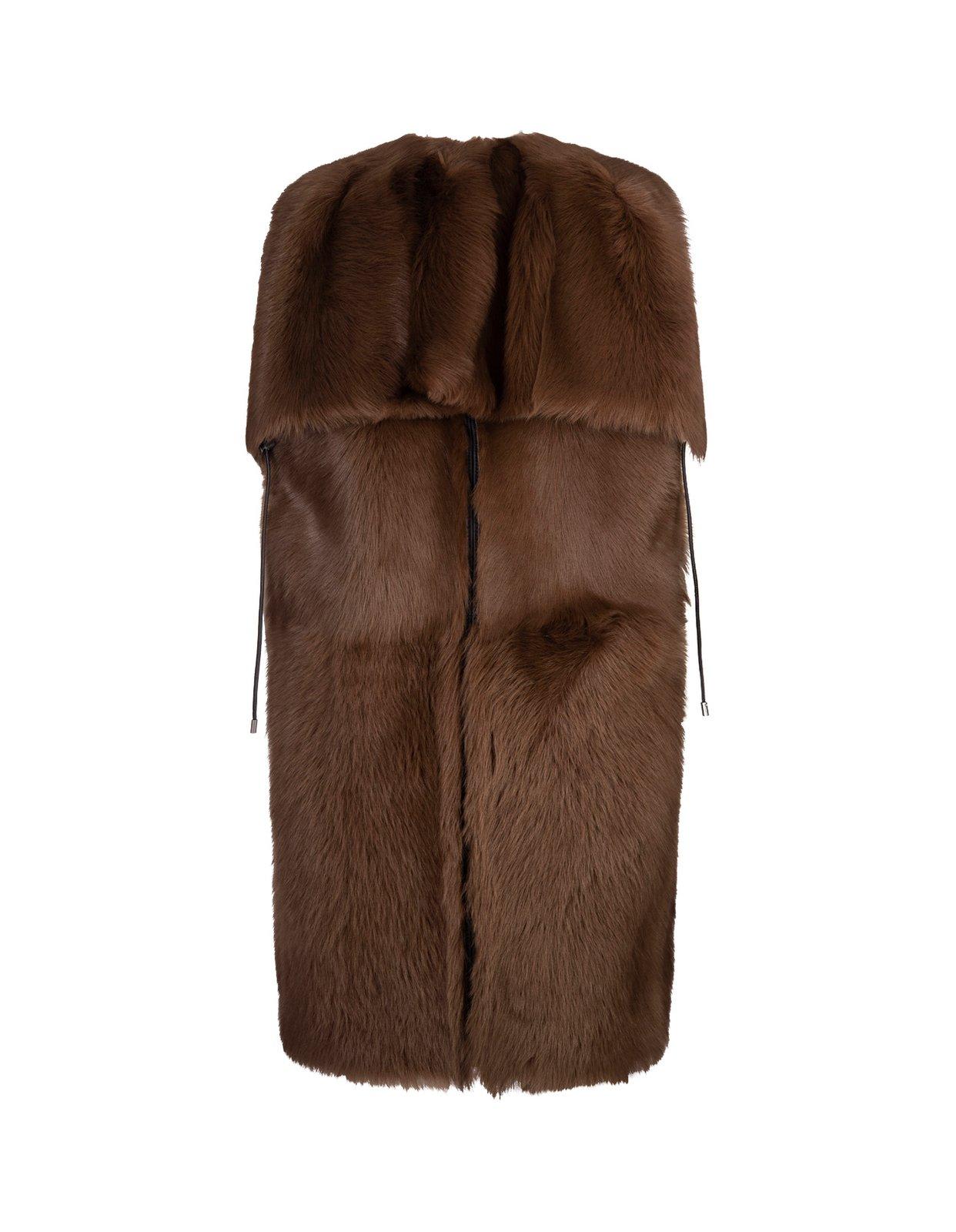 Shop Max Mara Reversible Open-front Vest In Brown