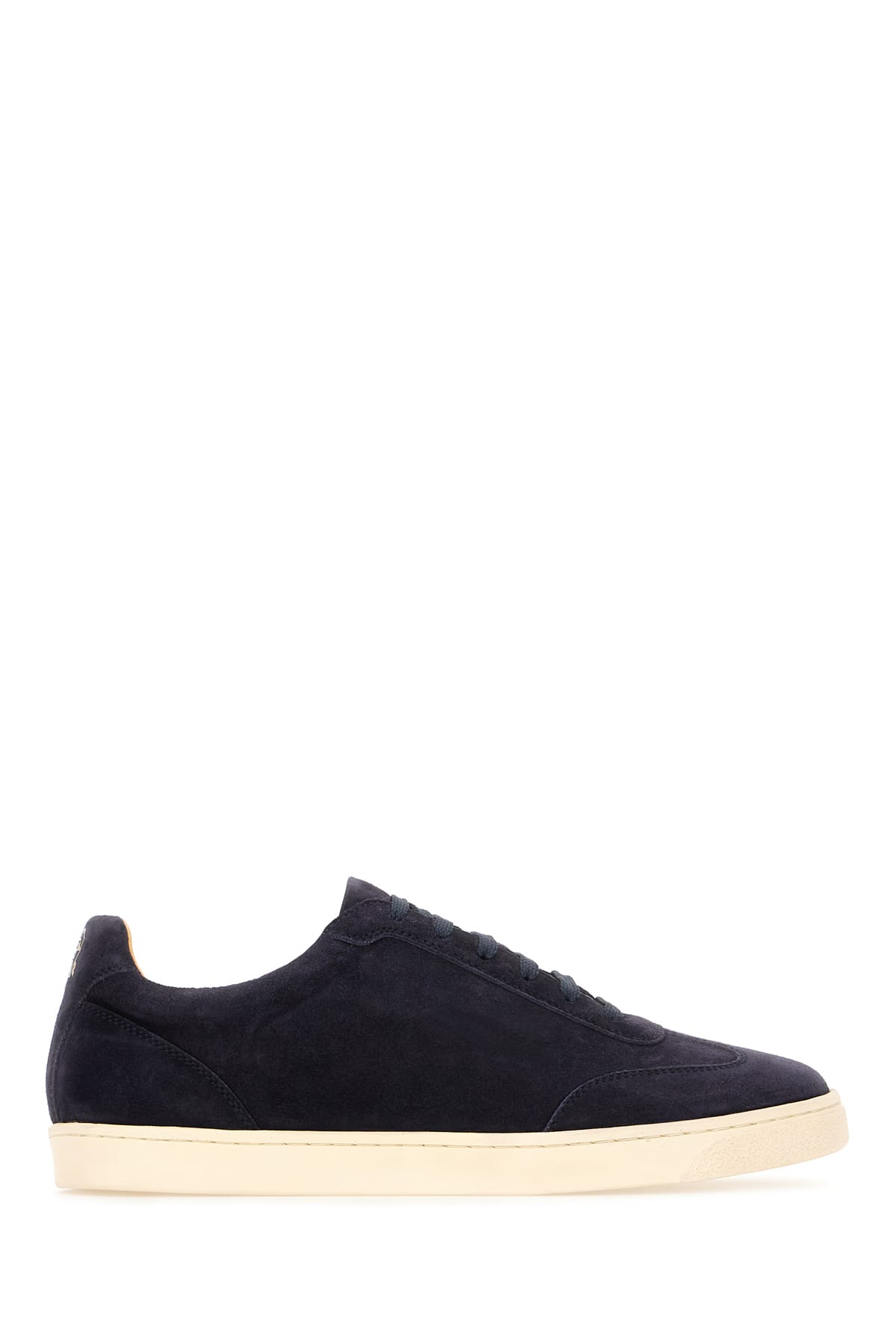 Shop Brunello Cucinelli Navy Blue Suede Sneakers In Dark Blue