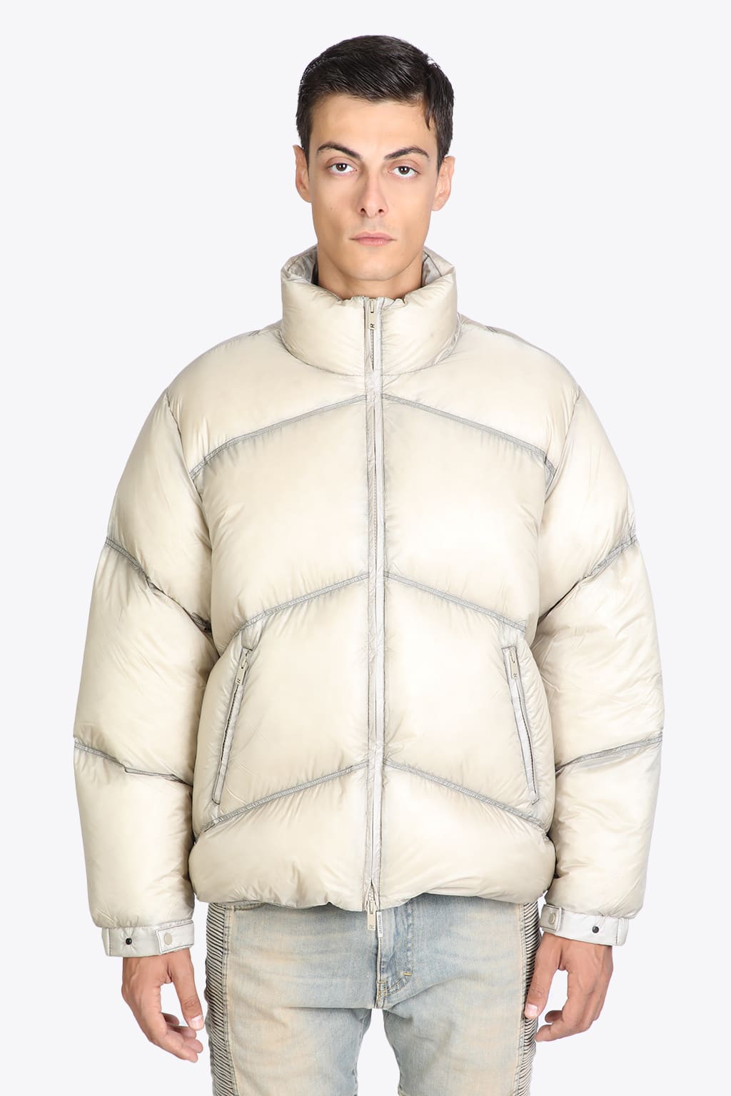 REPRESENT WASHED PUFFER JACKET WHEAT WASHED NYLON PUFFER JACKET - WASHED PUFFER JACKET