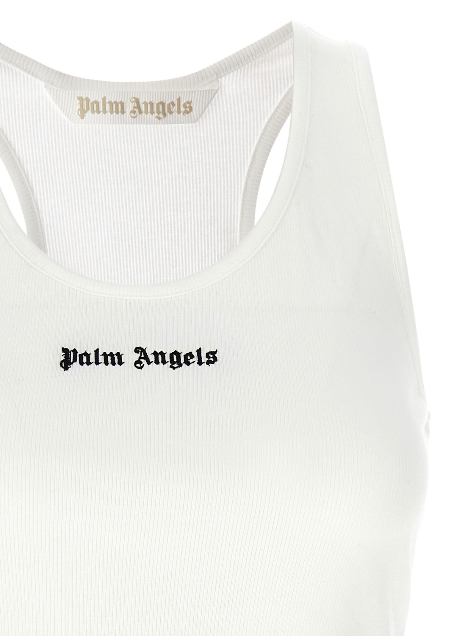 Shop Palm Angels Logo Top In Bianco