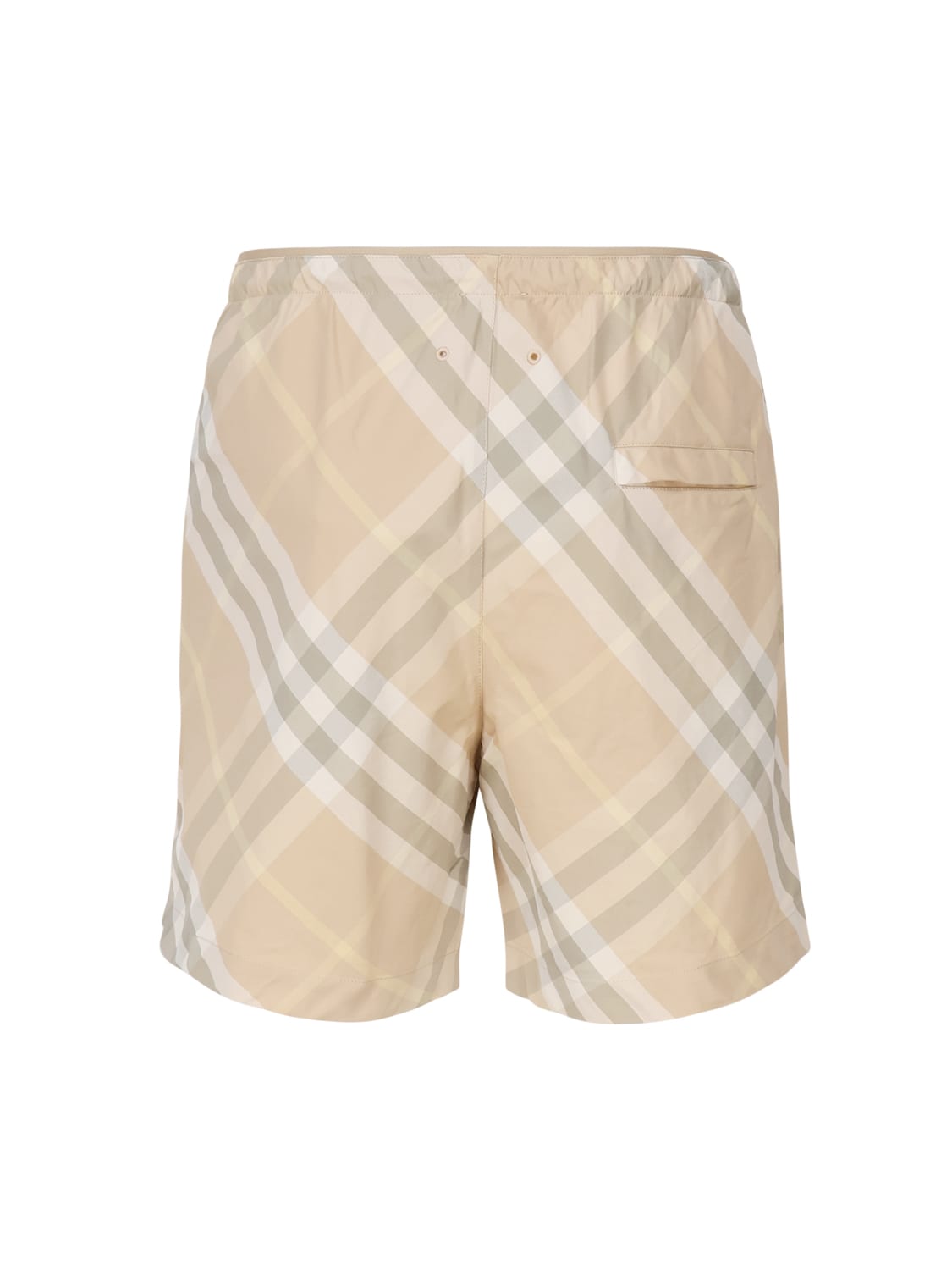 Shop Burberry Check Swimsuit In Nylon In Grey