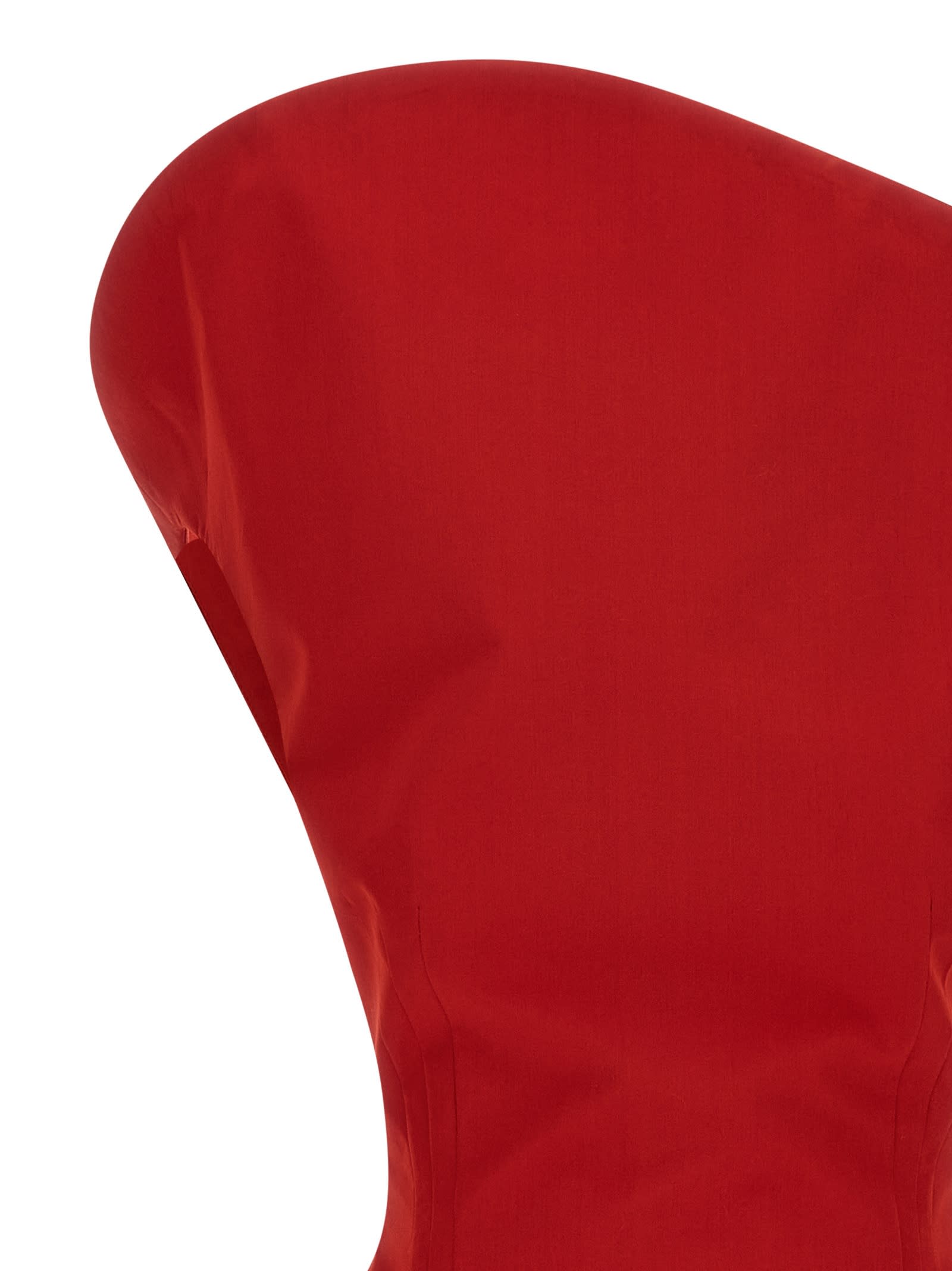 Magda Butrym Sculpted Cotton Mini Dress In Red In Red