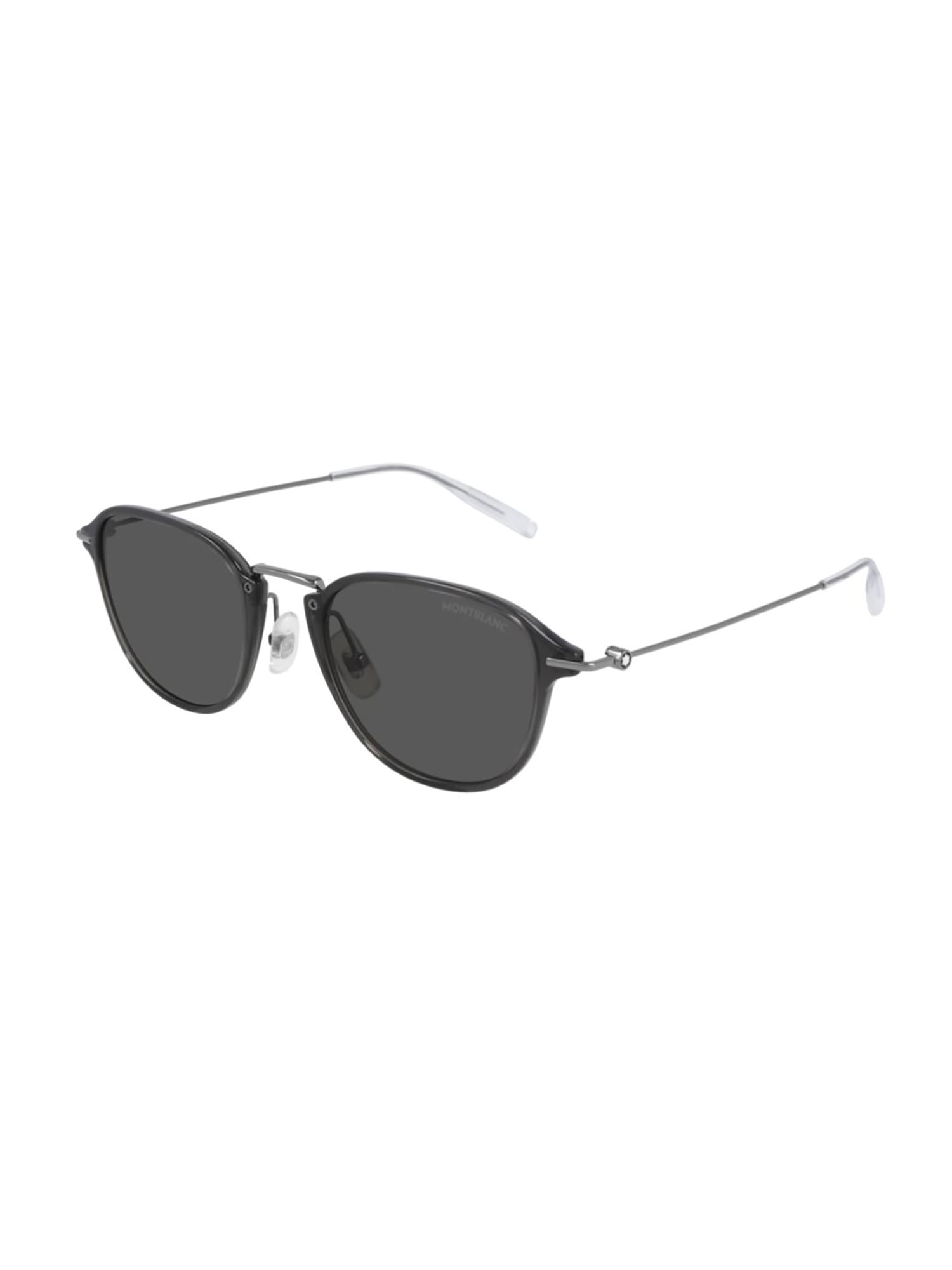 Montblanc Mb0155s Sunglasses In Grey Ruthenium Grey