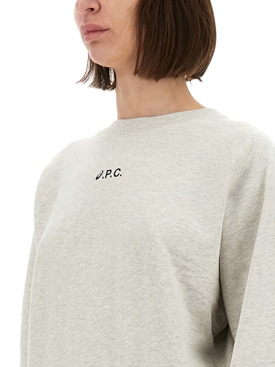 Shop Asics Stone Sweatshirt In Grey