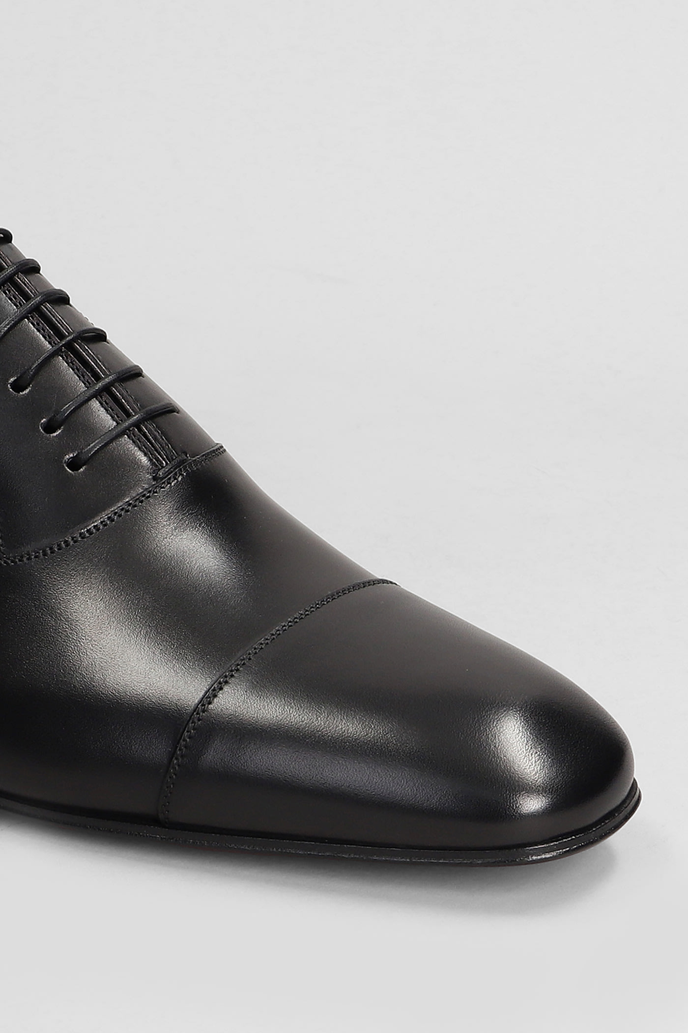 Christian Louboutin Greggo Lace Up Shoes In Black Leather In Black