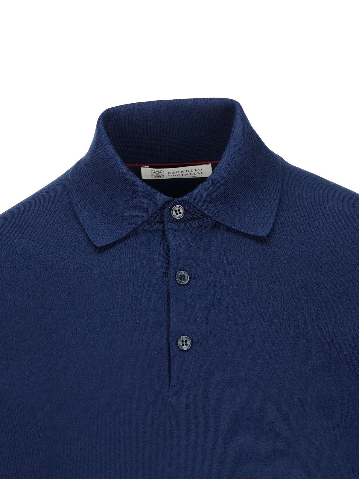 Shop Brunello Cucinelli Knitted Polo Shirt