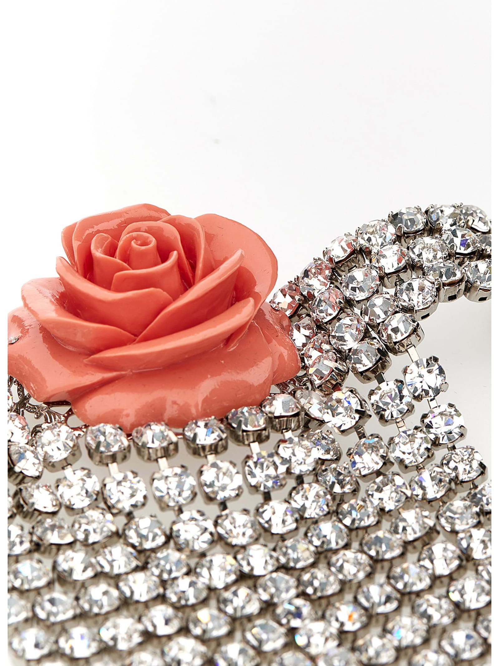 Shop Alessandra Rich Rose Crystal Bracelet In Multicolor